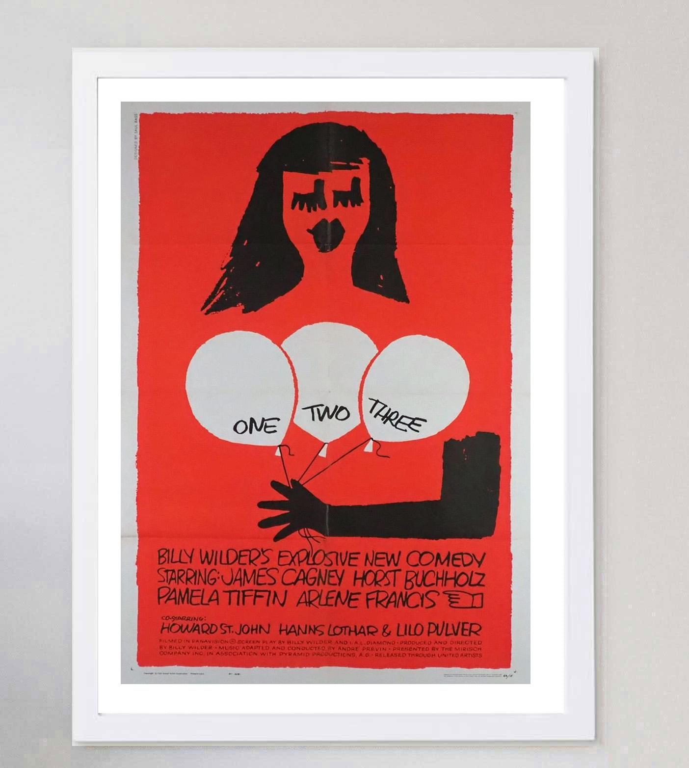 1961 Un, deux, trois Affiche originale d'époque Bon état - En vente à Winchester, GB