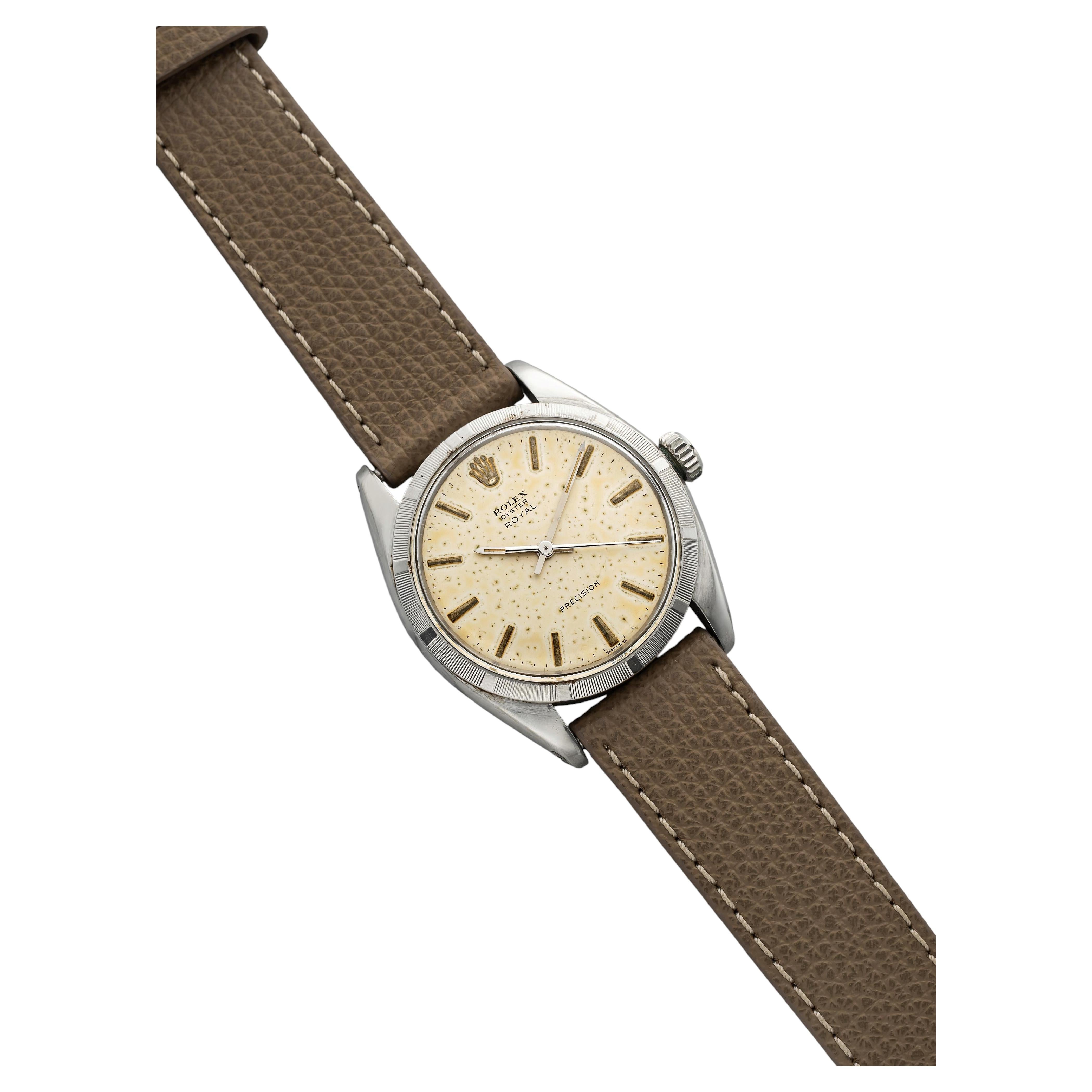 1961 Rolex Oyster Royal 6427 Stainless Steel Patina White Dial Manual 34 mm