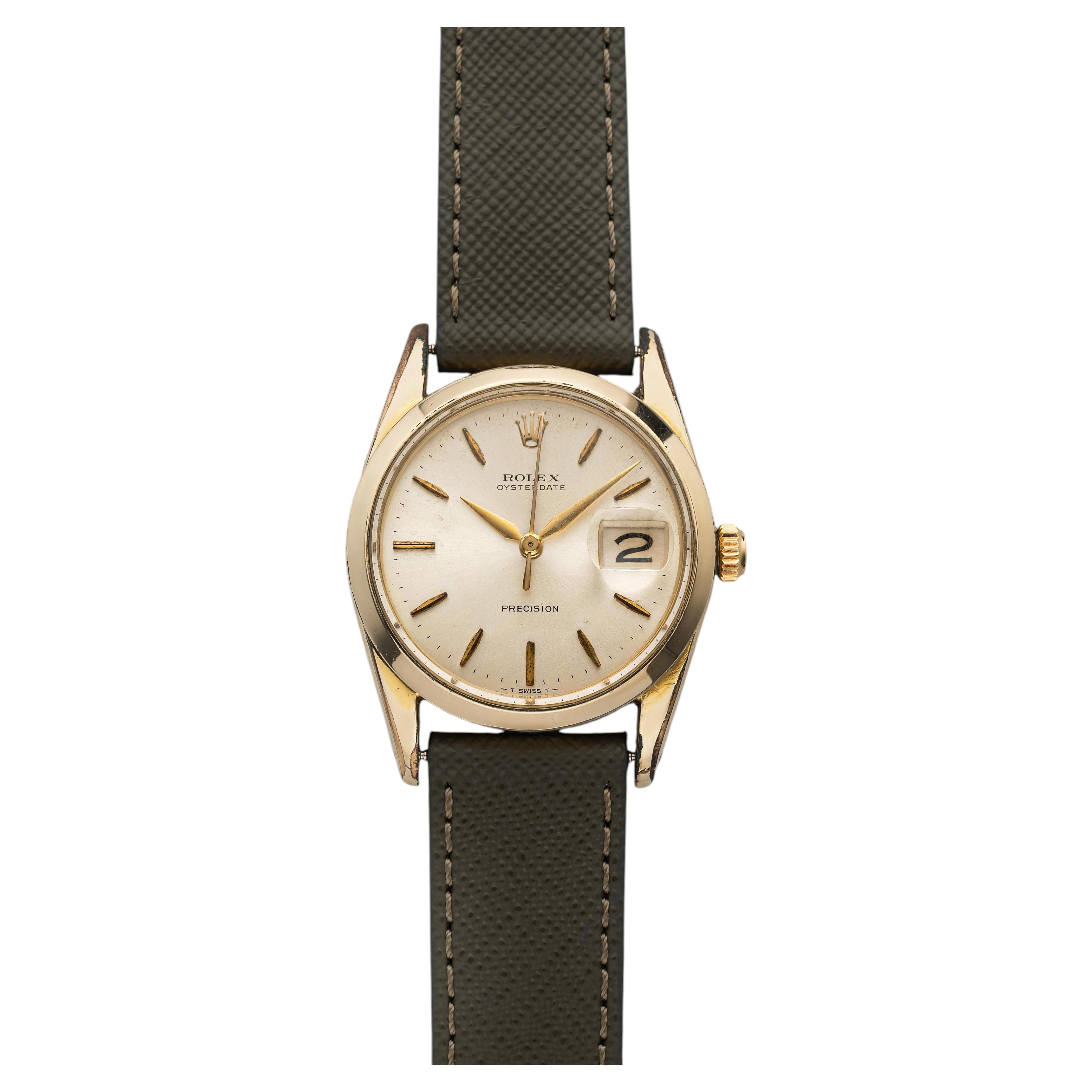 1961 Rolex Oysterdate 6694 Gold Plated Silver Sunburst Dial Manual 34mm