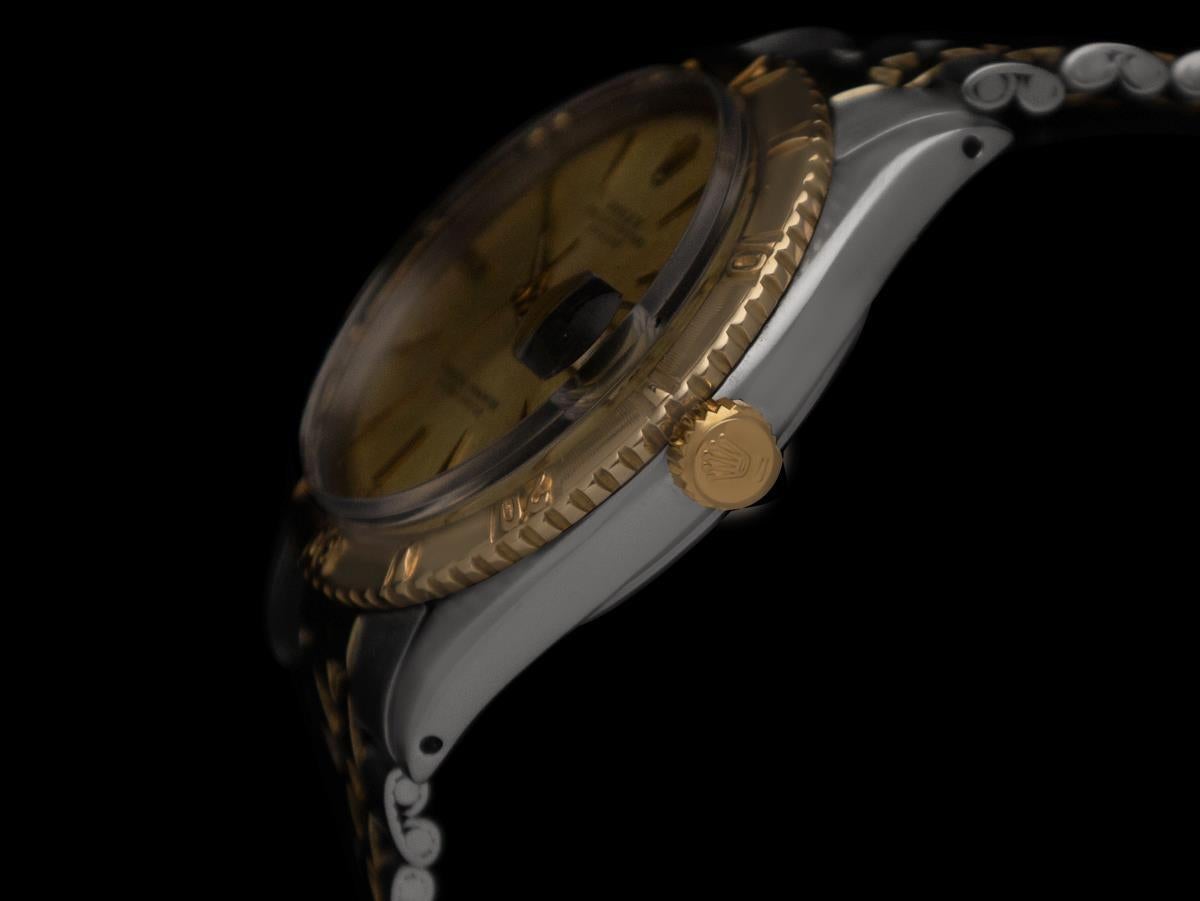 1961 Rolex Vintage Turn-O-Graph Thunderbird Datejust 18K Gold SS Uhr, Vintage im Zustand „Hervorragend“ im Angebot in Suwanee, GA