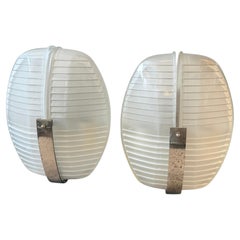 1961 Set of Two Space Age Lambda Wall Sconces by Vico Magistretti for Artemide