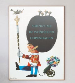 1961 Springtime in Wonderful Copenhagen Original Vintage Poster