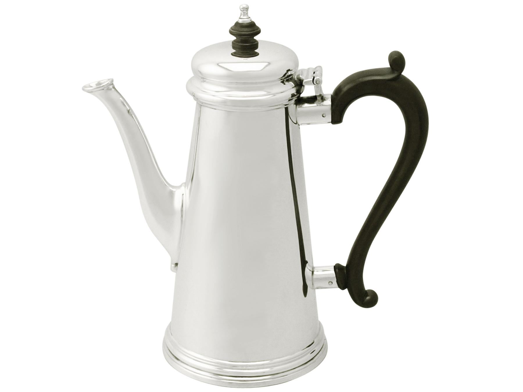 English 1961 Sterling Silver Coffee Pot 