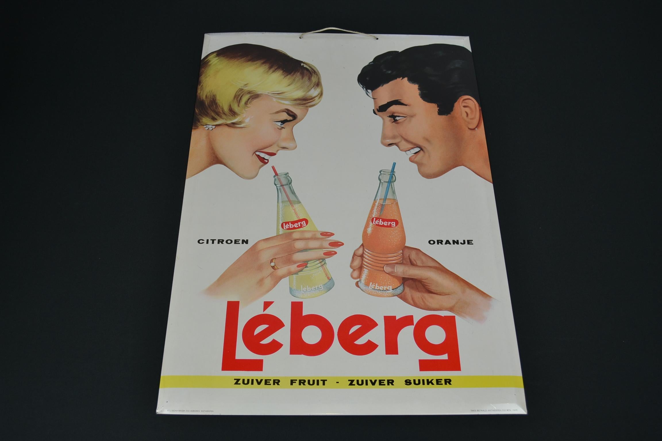1960er Jahre Blechschild für Limonade, Belgien im Angebot 7