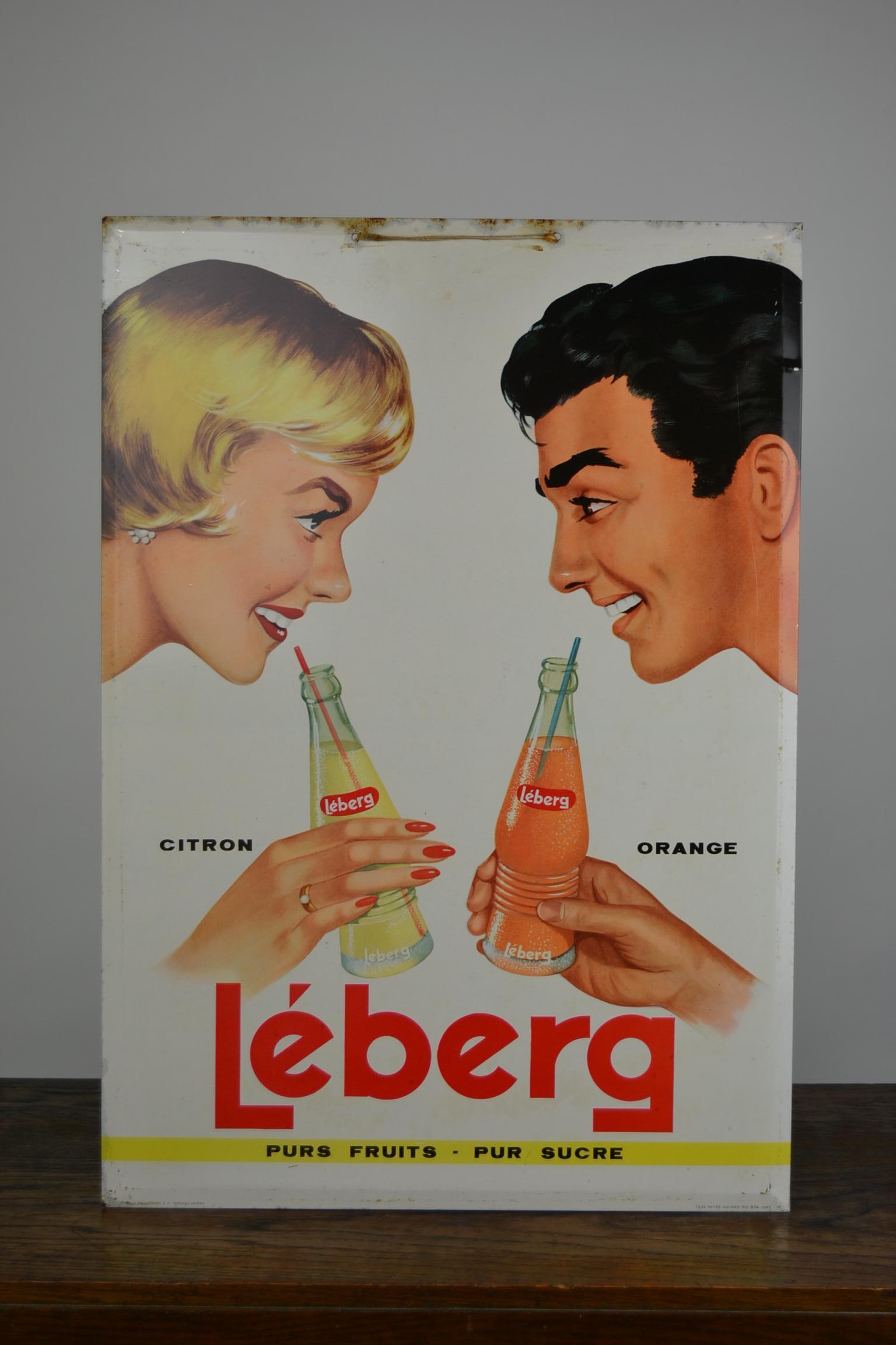 1961 Tin Advertising Sign for Lemonade, Belgium 9