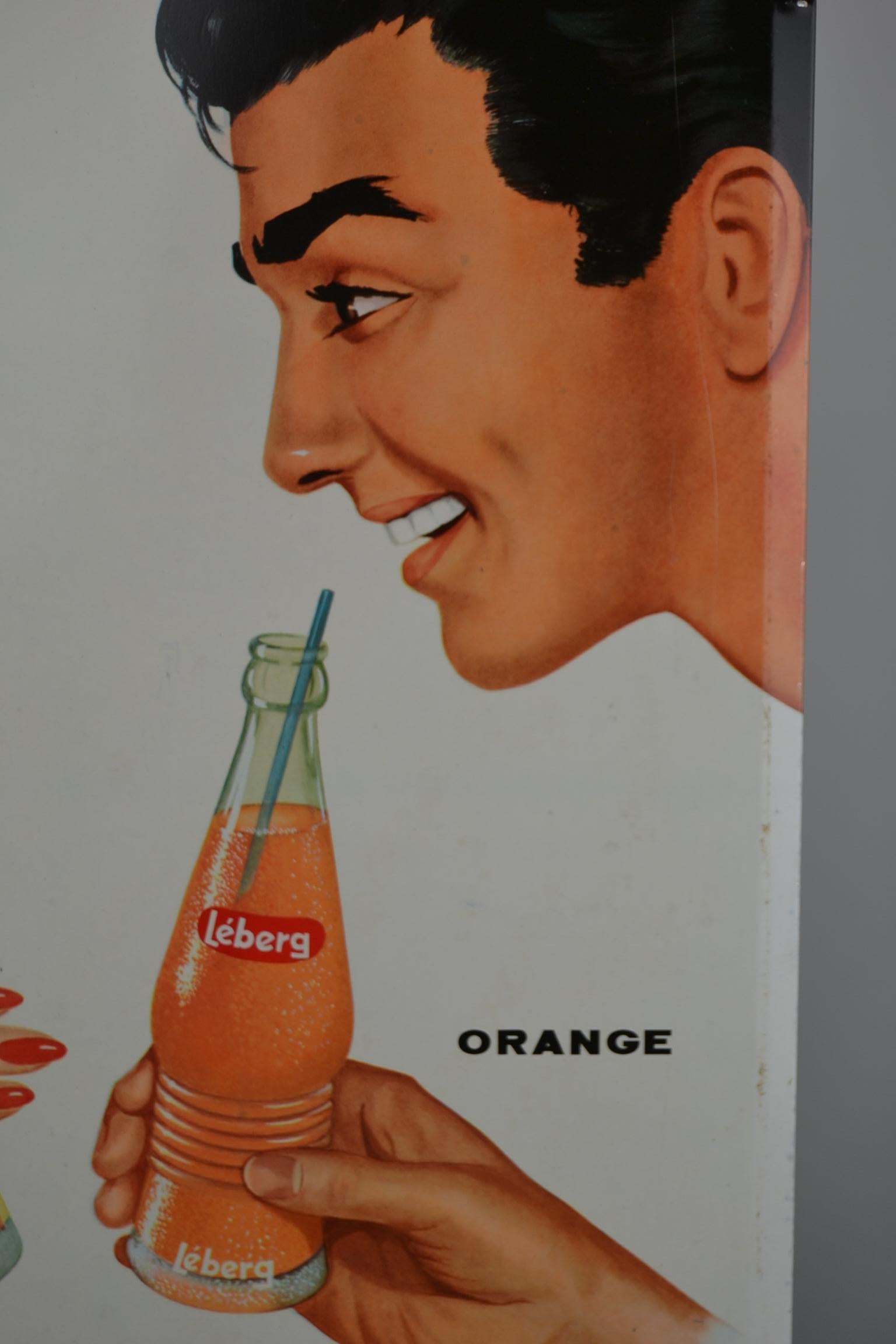 1961 Tin Advertising Sign for Lemonade, Belgium In Good Condition In Antwerp, BE