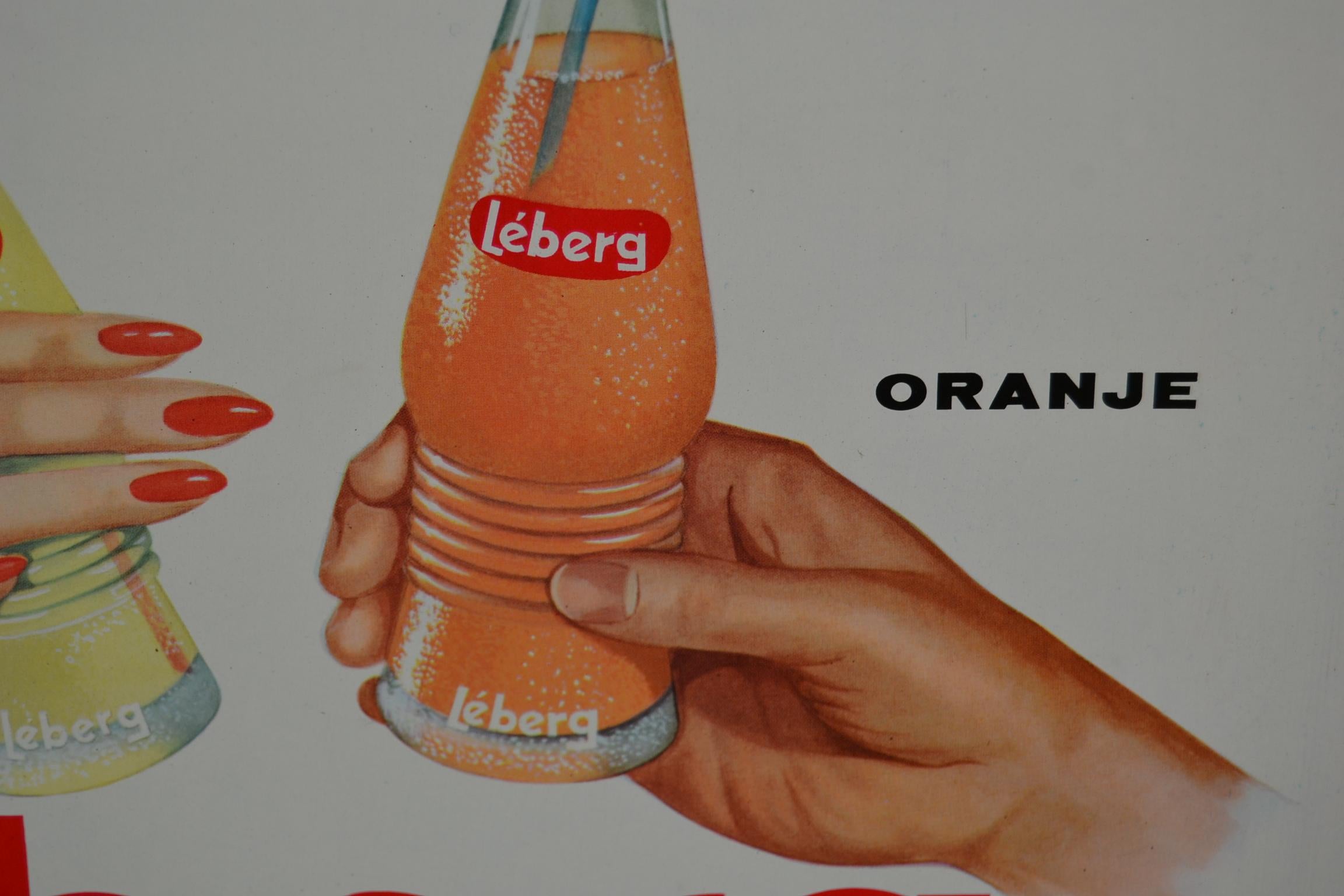 1960er Jahre Blechschild für Limonade, Belgien (20. Jahrhundert) im Angebot