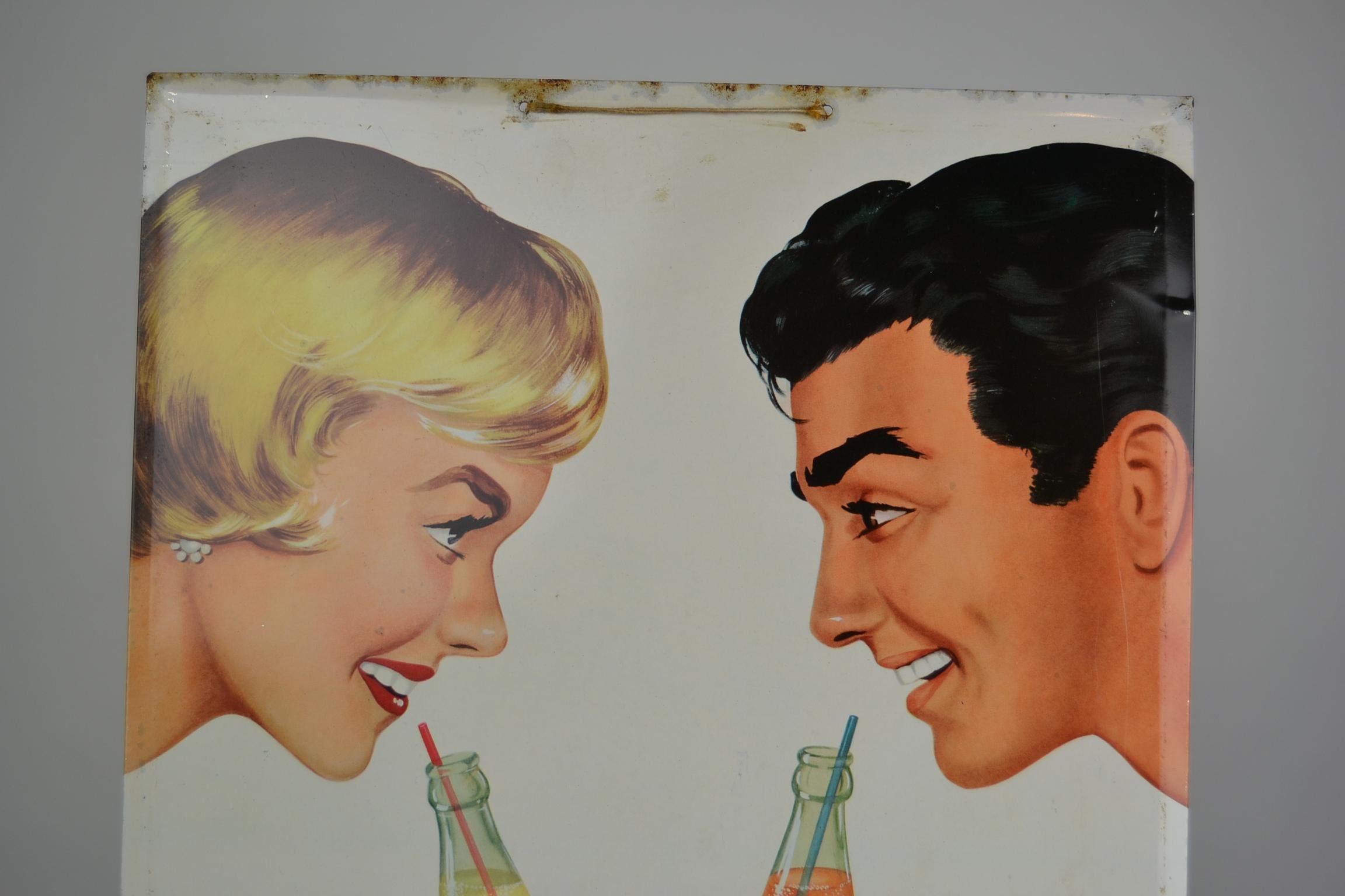 1961 Tin Advertising Sign for Lemonade, Belgium 2