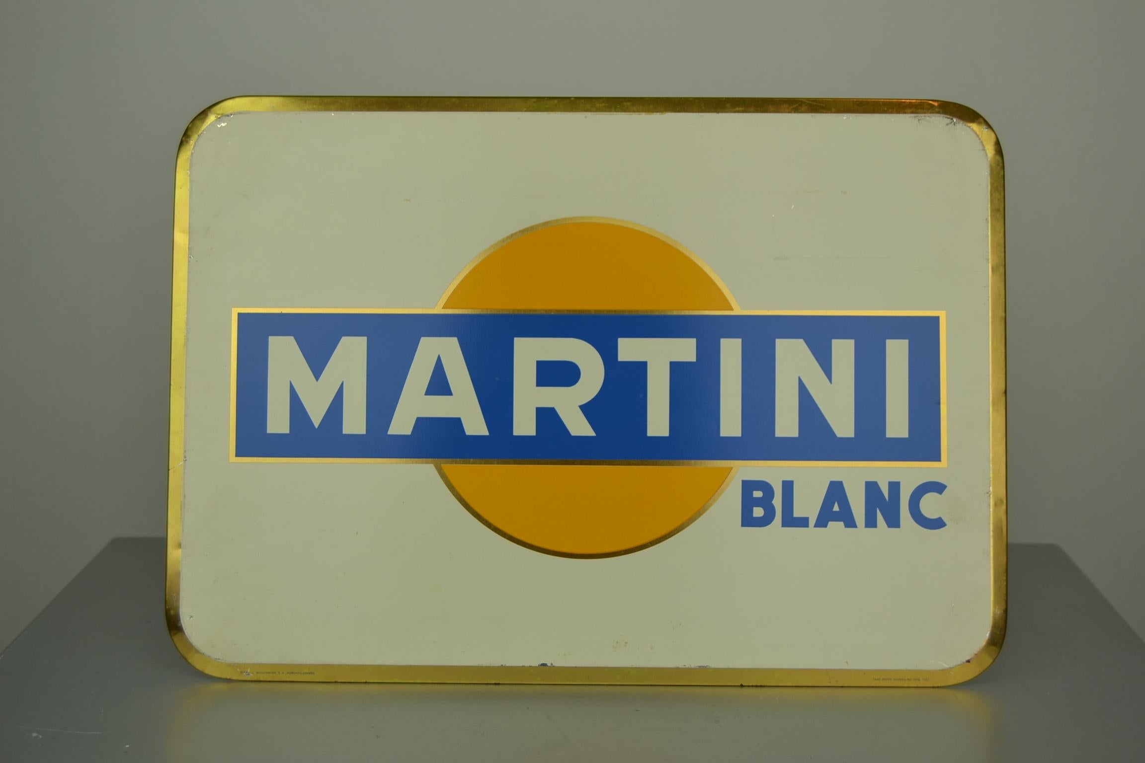 1961 Advertising Sign MARTINI BLANC , Apéritif Beverage For Sale 6