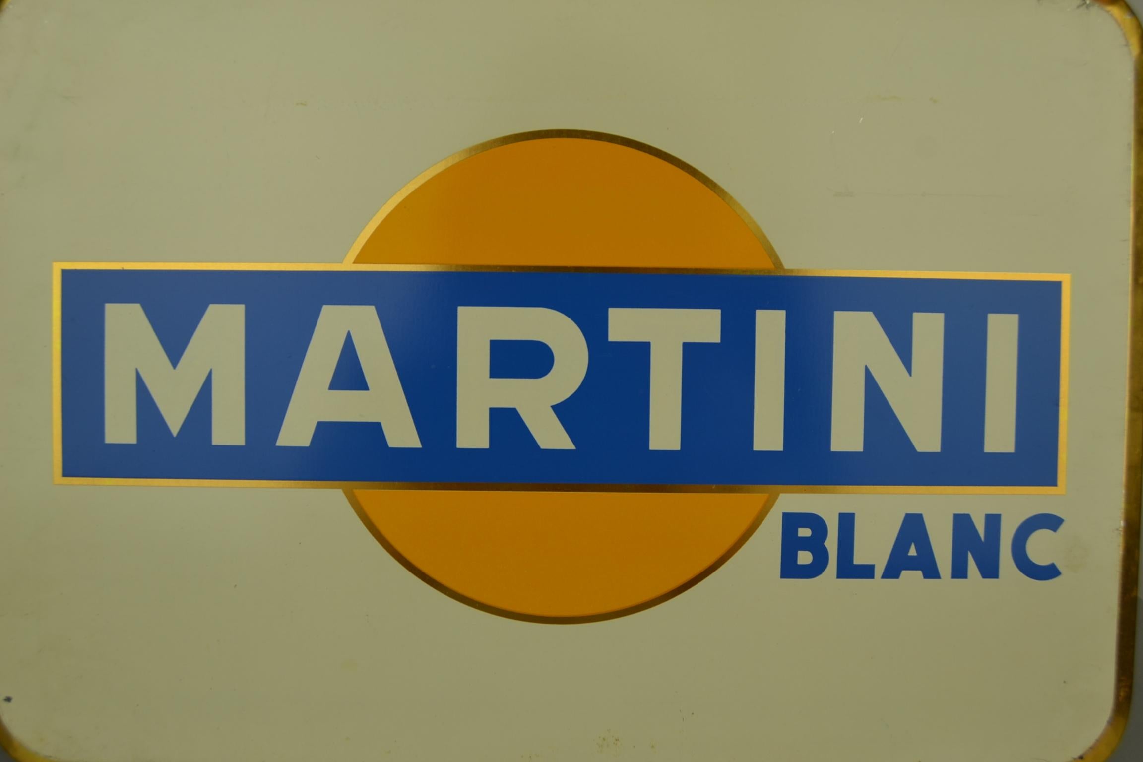 Tin 1961 Advertising Sign MARTINI BLANC , Apéritif Beverage For Sale