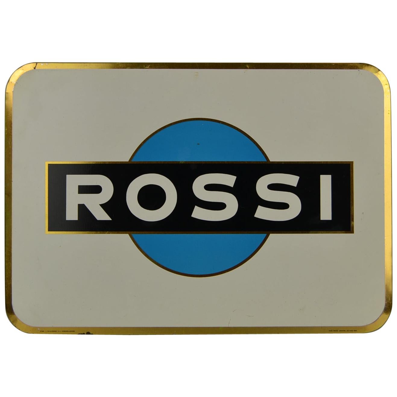 1961 Tin Advertising Sign ROSSI, Italian Apéritif Beverage