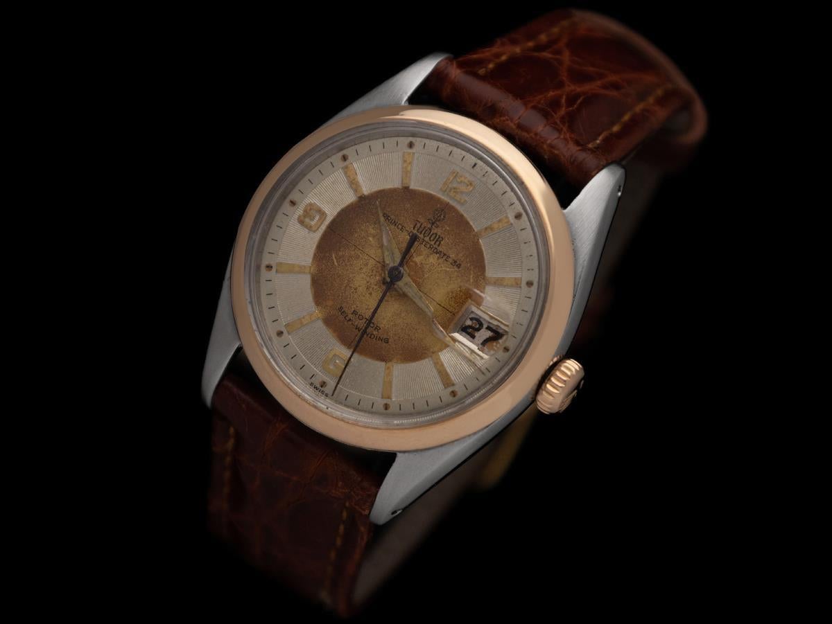 1961 Tudor (Rolex) Prince Oysterdate Vintage Herren Ref. 7944 Uhr - Edelstahl & Gold im Zustand „Gut“ im Angebot in Suwanee, GA