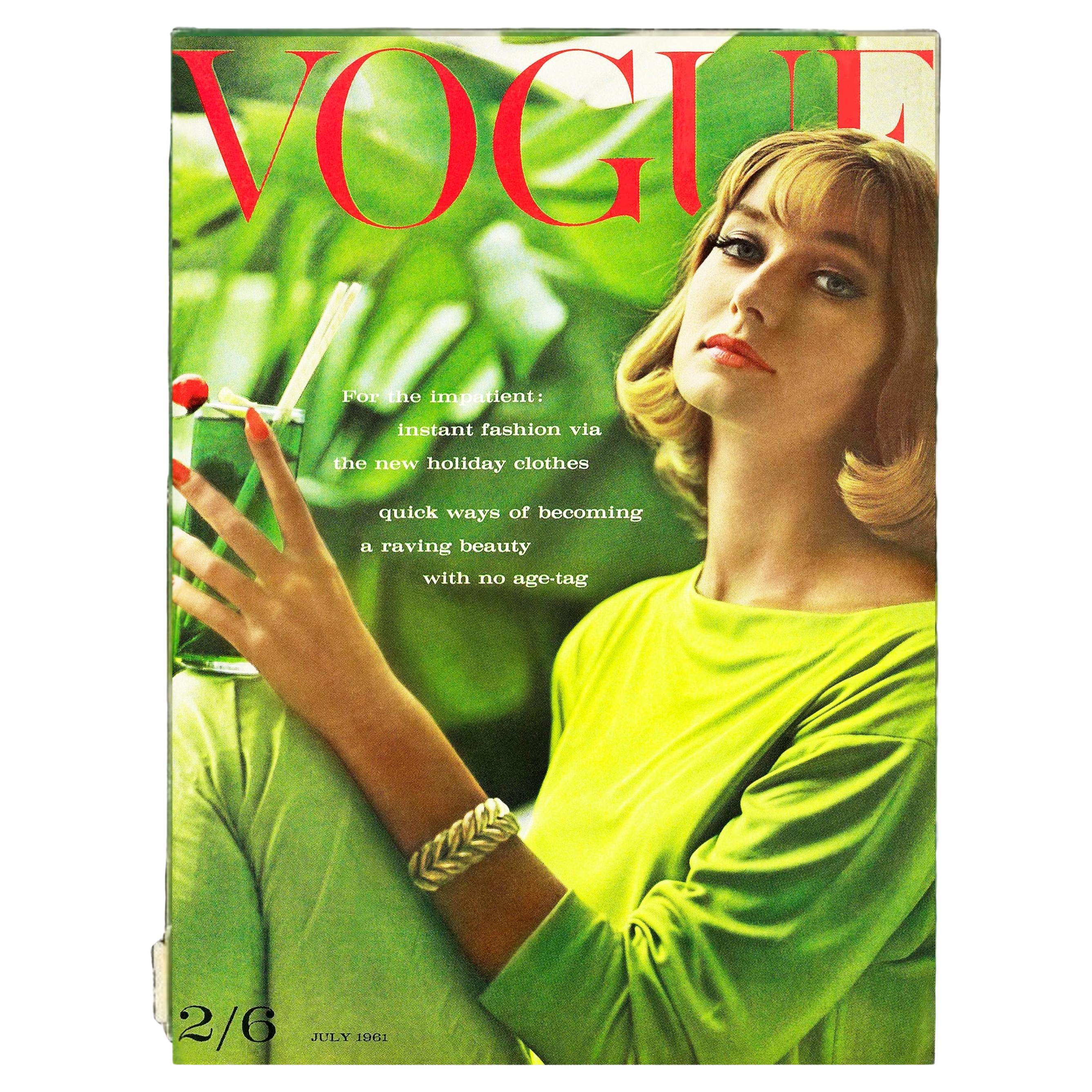 1961 VOGUE Magazine Bond Girl Tania Mallet by Eugene Vernier For Sale