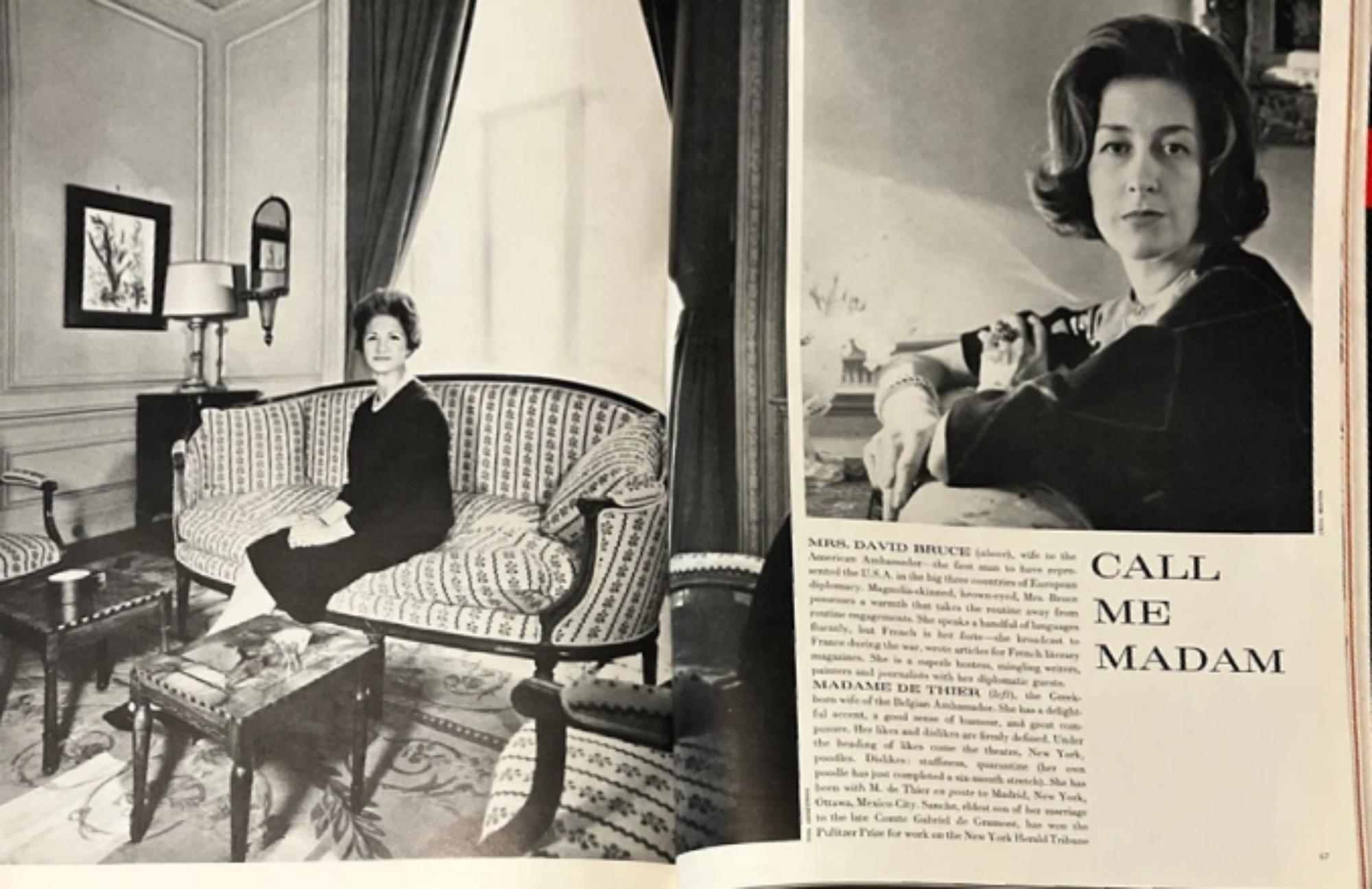 1961 VOGUE Magazine Bond Girl Tania Mallet by Eugene Vernier In Good Condition For Sale In London, GB