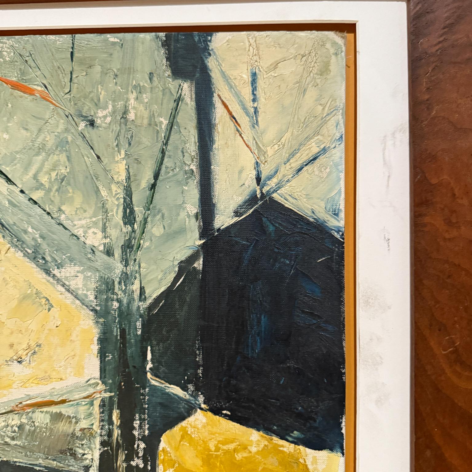 Abstrakte Kunst, Öl auf Leinwand, signiert 1962 im Angebot 4