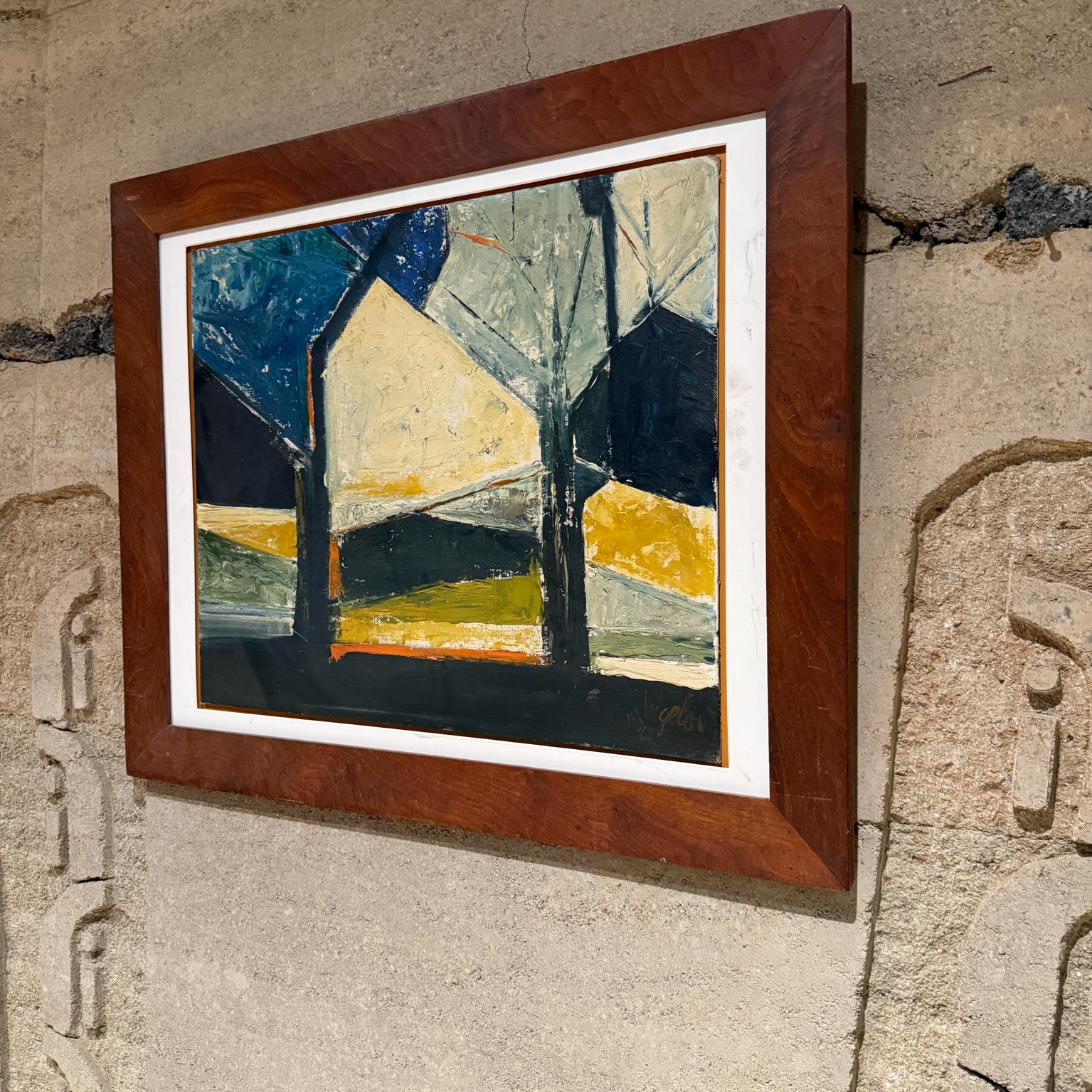 Abstrakte Kunst, Öl auf Leinwand, signiert 1962 (Moderne der Mitte des Jahrhunderts) im Angebot