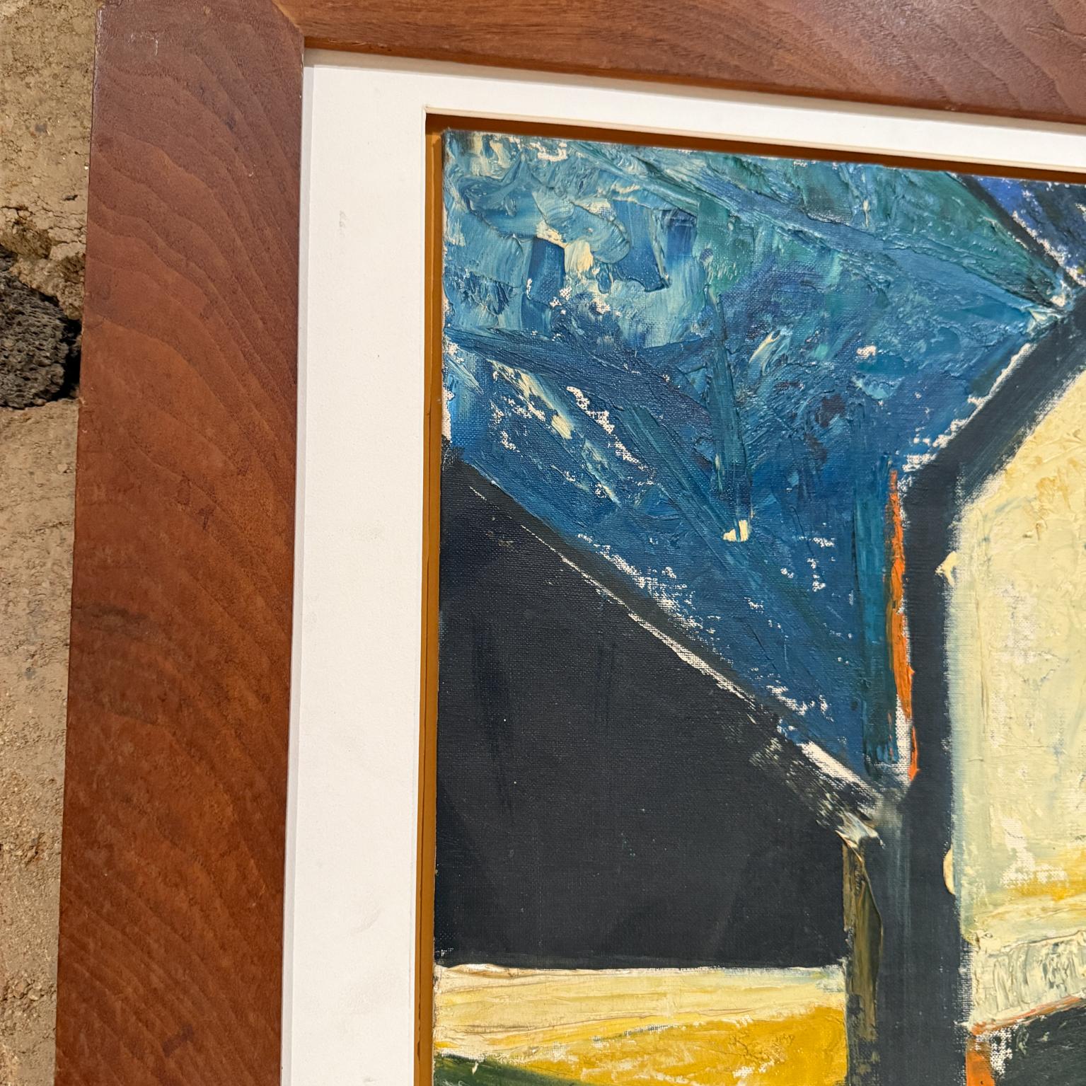Abstrakte Kunst, Öl auf Leinwand, signiert 1962 im Zustand „Gut“ im Angebot in Chula Vista, CA