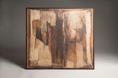 1962 Abstract Italian Painter G. Martinelli Oil on wood and Cardboard Painting