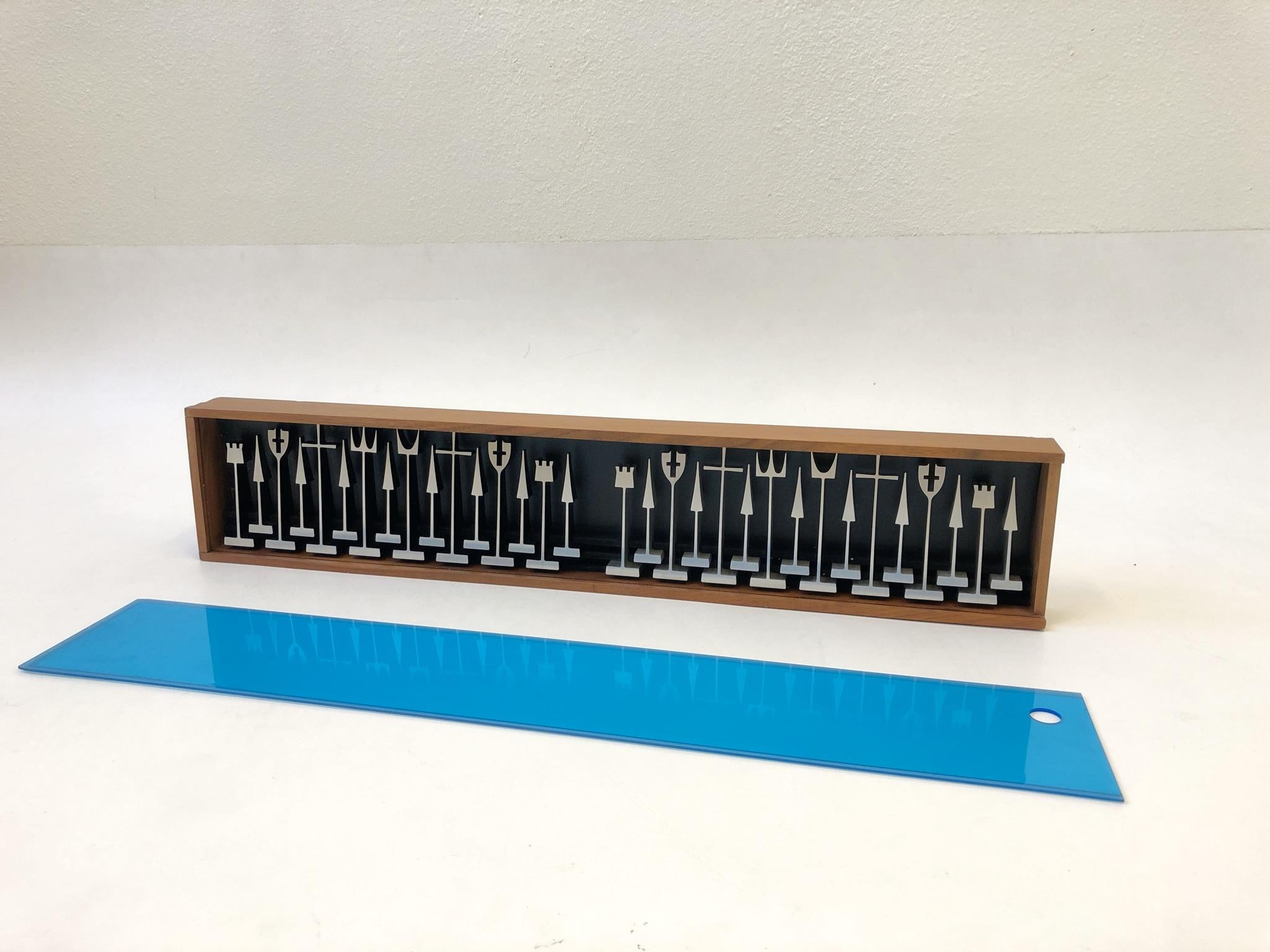 Mid-Century Modern 1962 Aluminum Chess Set by Austin Enterprises 