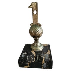 1962 Black Marble Golf Bookend Hole in One Trophy