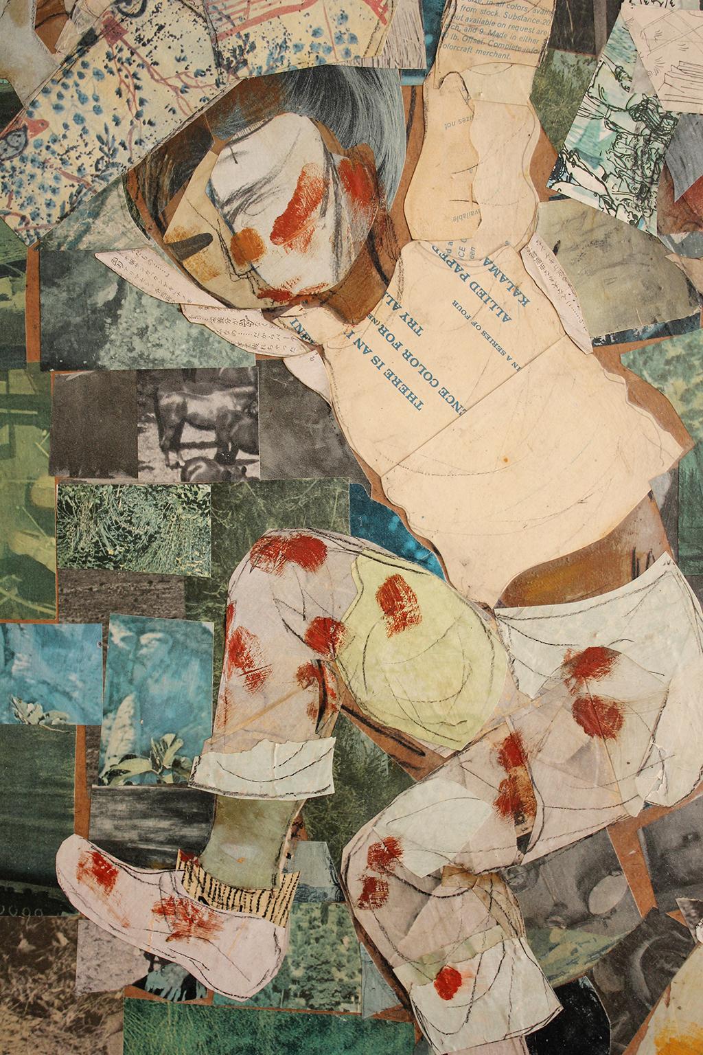 1962 Kalifornien, Künstlerin Olga Higgins, Gemälde und Collage in Mischtechnik (20. Jahrhundert) im Angebot
