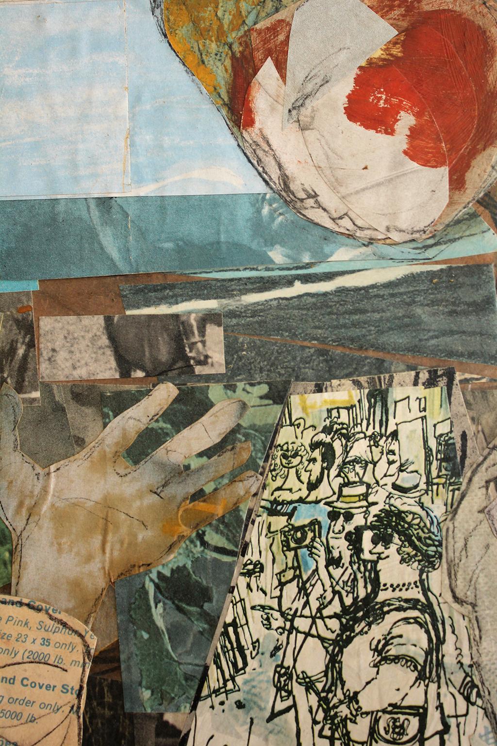 1962 Kalifornien, Künstlerin Olga Higgins, Gemälde und Collage in Mischtechnik im Angebot 4