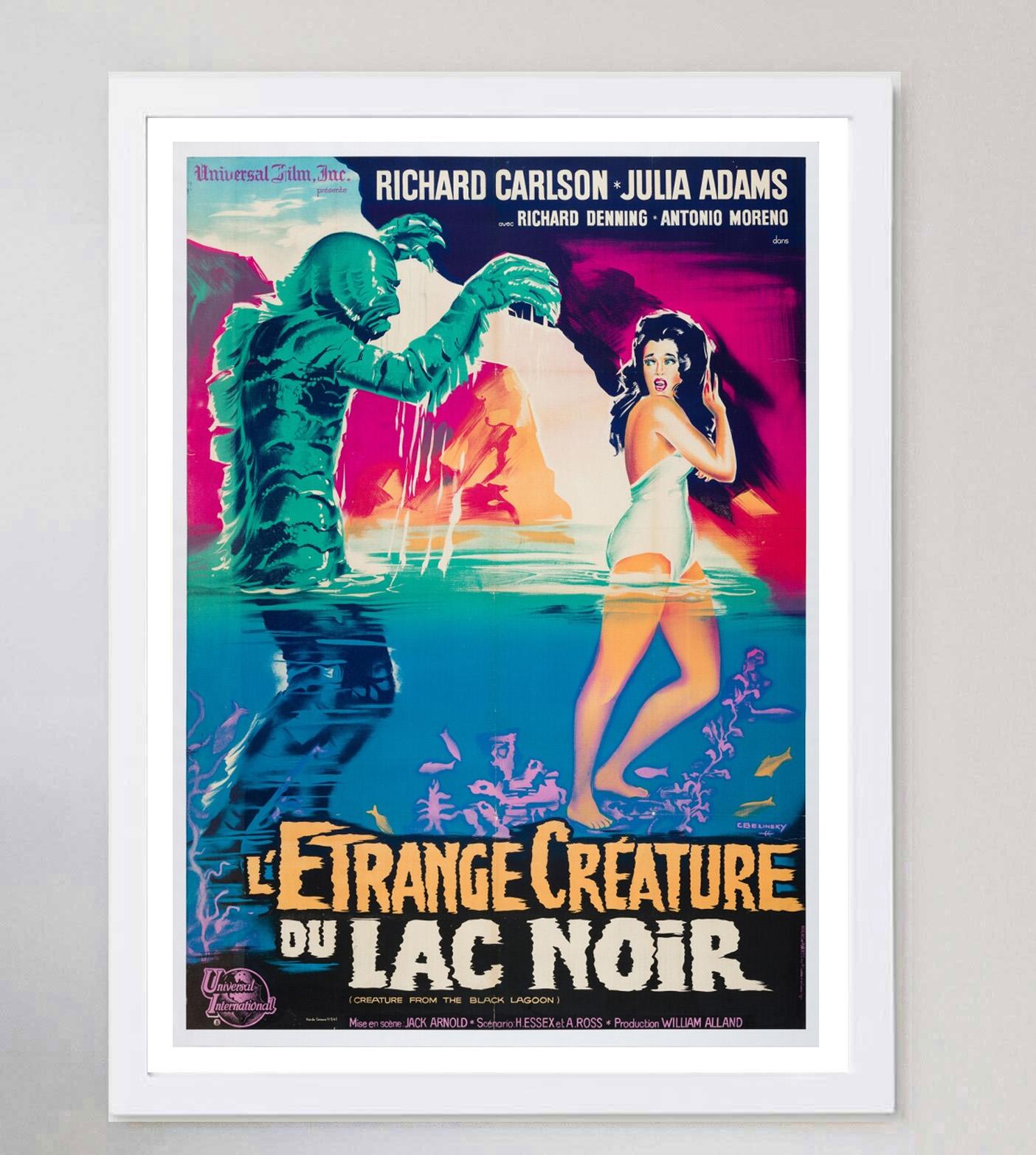 1962 Creature From the Black Lagoon (French) Original Vintage Poster In Good Condition For Sale In Winchester, GB
