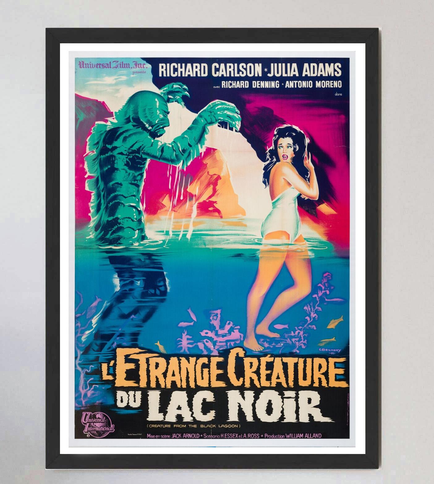 Mid-20th Century 1962 Creature From the Black Lagoon (French) Original Vintage Poster For Sale