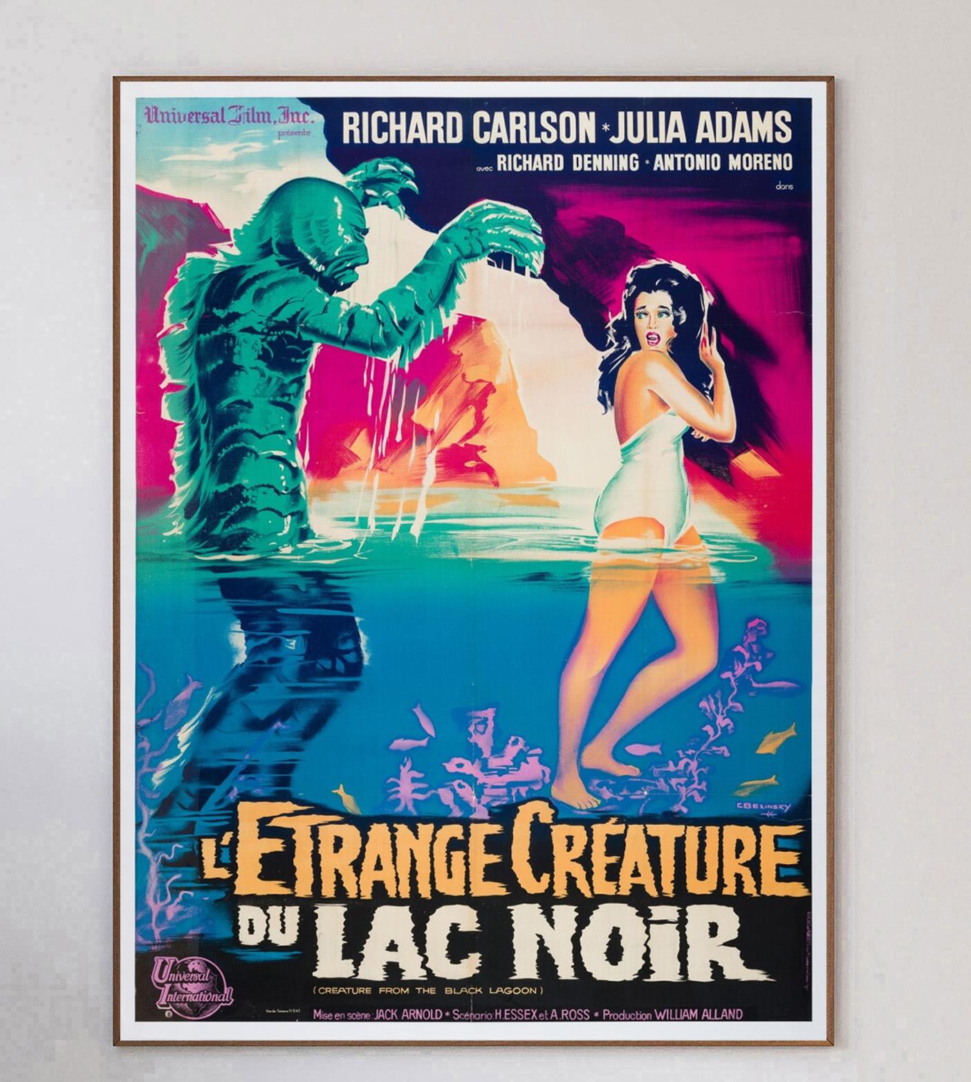 Linen 1962 Creature From the Black Lagoon (French) Original Vintage Poster For Sale