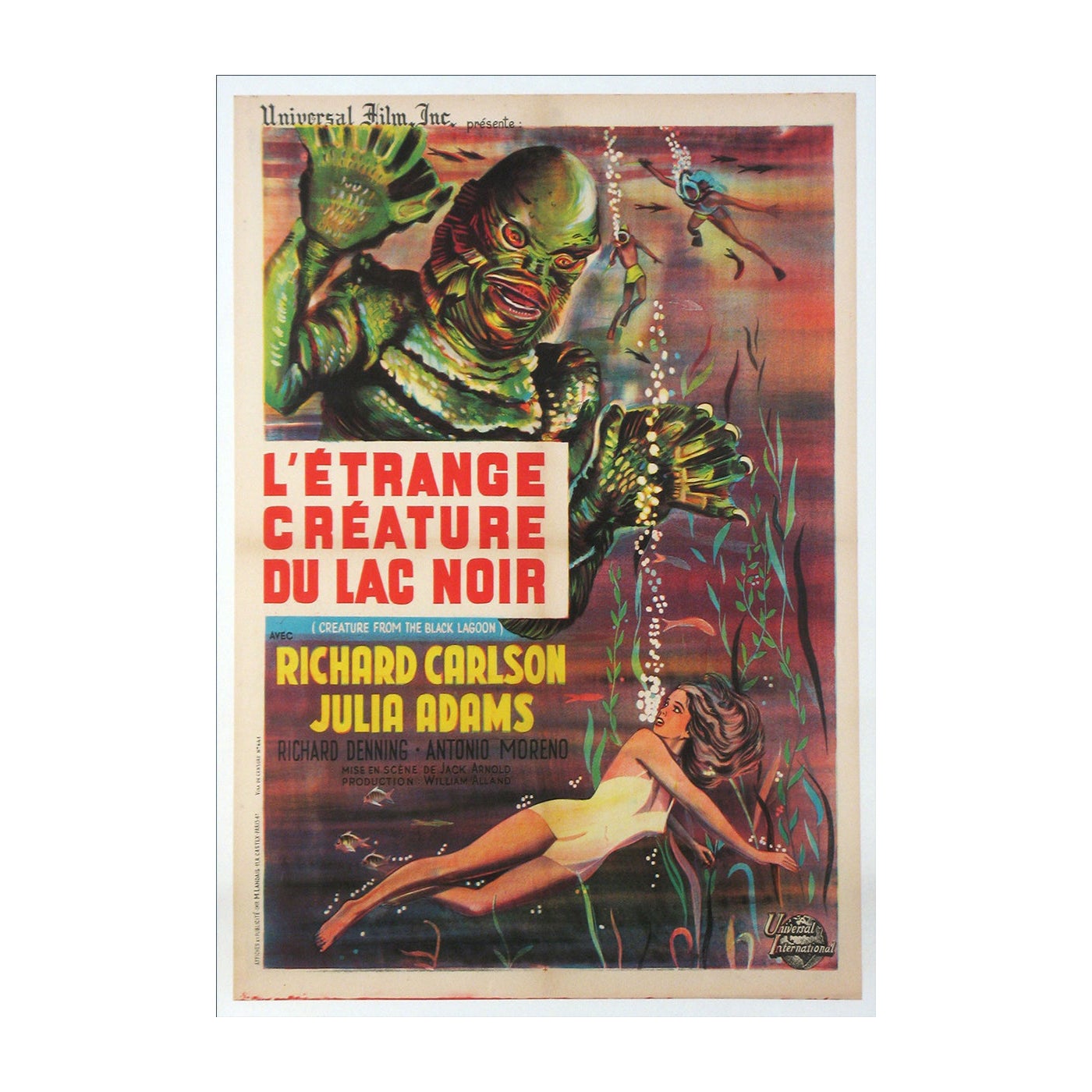 1962 Creatura della laguna nera (francese) Poster originale d
epoca in vendita