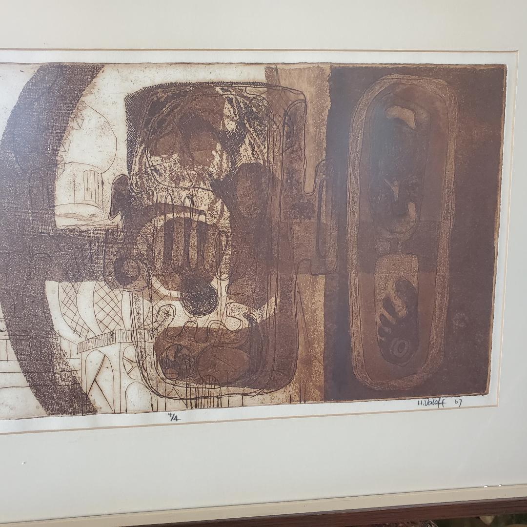 1962 Radierung mit dem Titel, datiert, signiert, nummeriert „Moscow Symposium“ #4/4 H. Valoff im Angebot 4