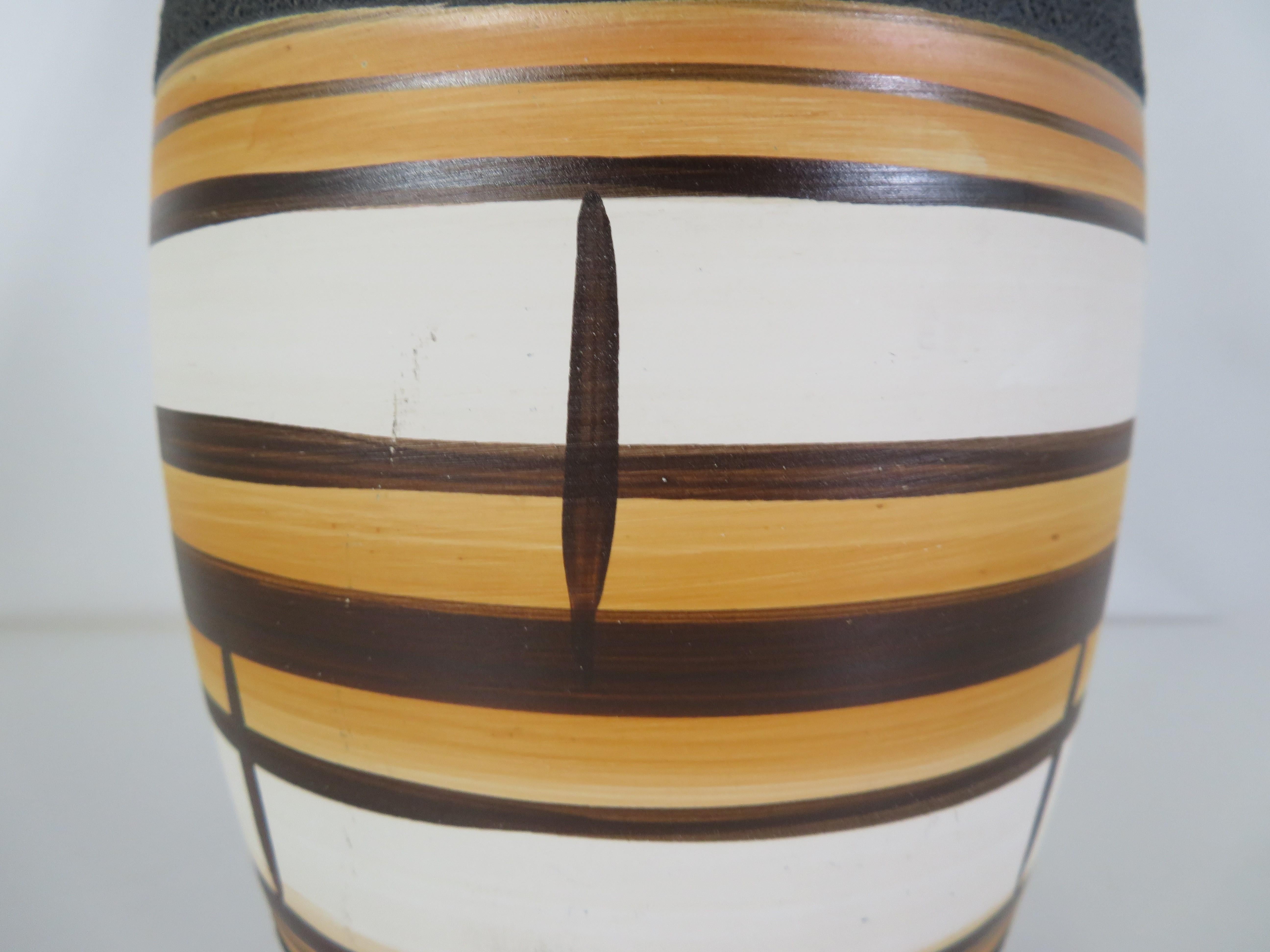 1962 German Mid-Century Modern Ceramic Lava Glaze Vase by Bay Keramik Germany For Sale 5