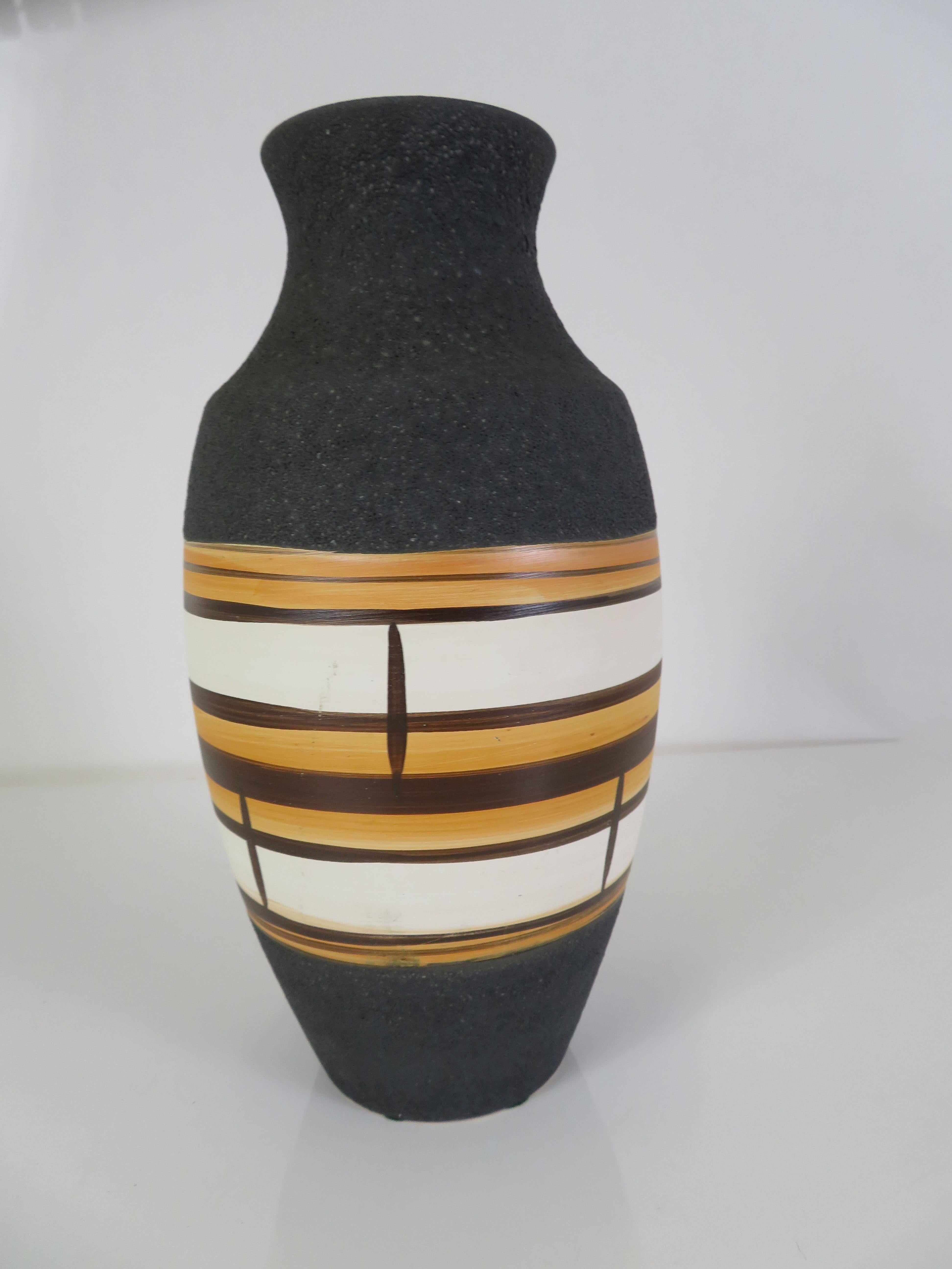 1962 German Mid-Century Modern Ceramic Lava Glaze Vase by Bay Keramik Germany In Good Condition For Sale In Miami, FL