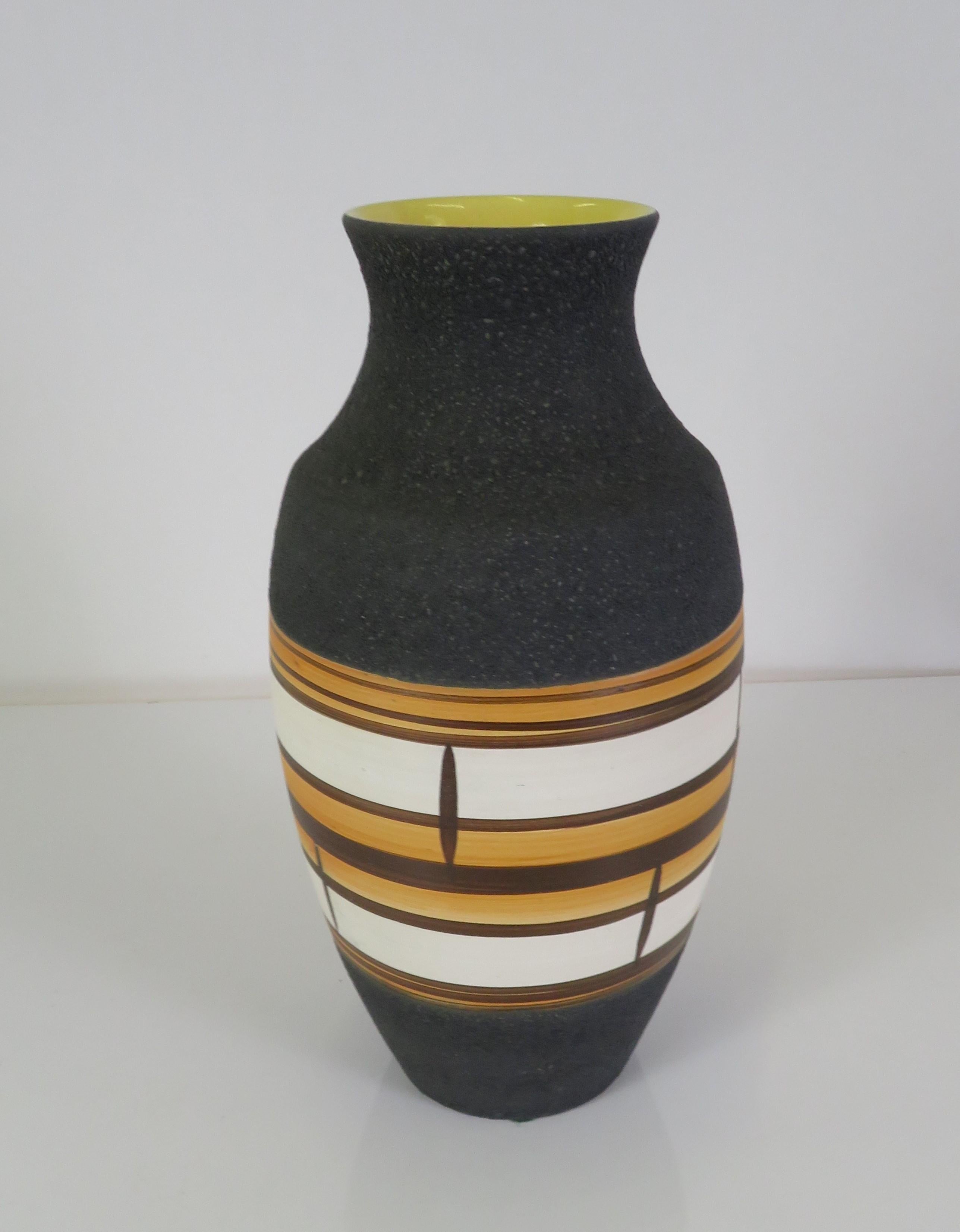 Mid-20th Century 1962 German Mid-Century Modern Ceramic Lava Glaze Vase by Bay Keramik Germany For Sale