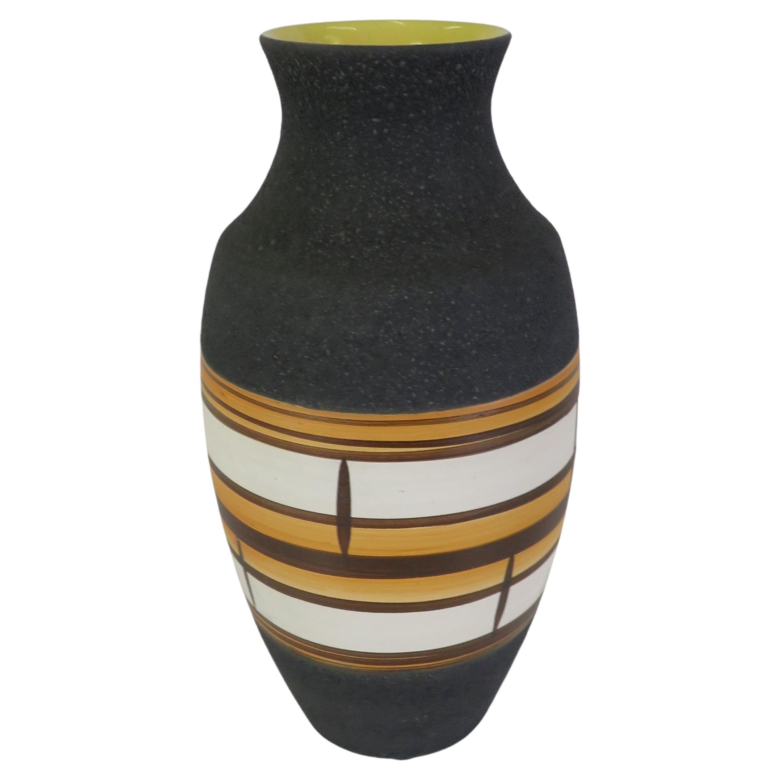 1962 German Mid-Century Modern Ceramic Lava Glaze Vase by Bay Keramik Germany For Sale