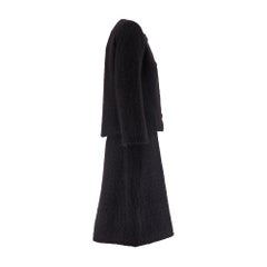 1962 Givenchy Haute Couture Black Angora Wool Skirt Suit