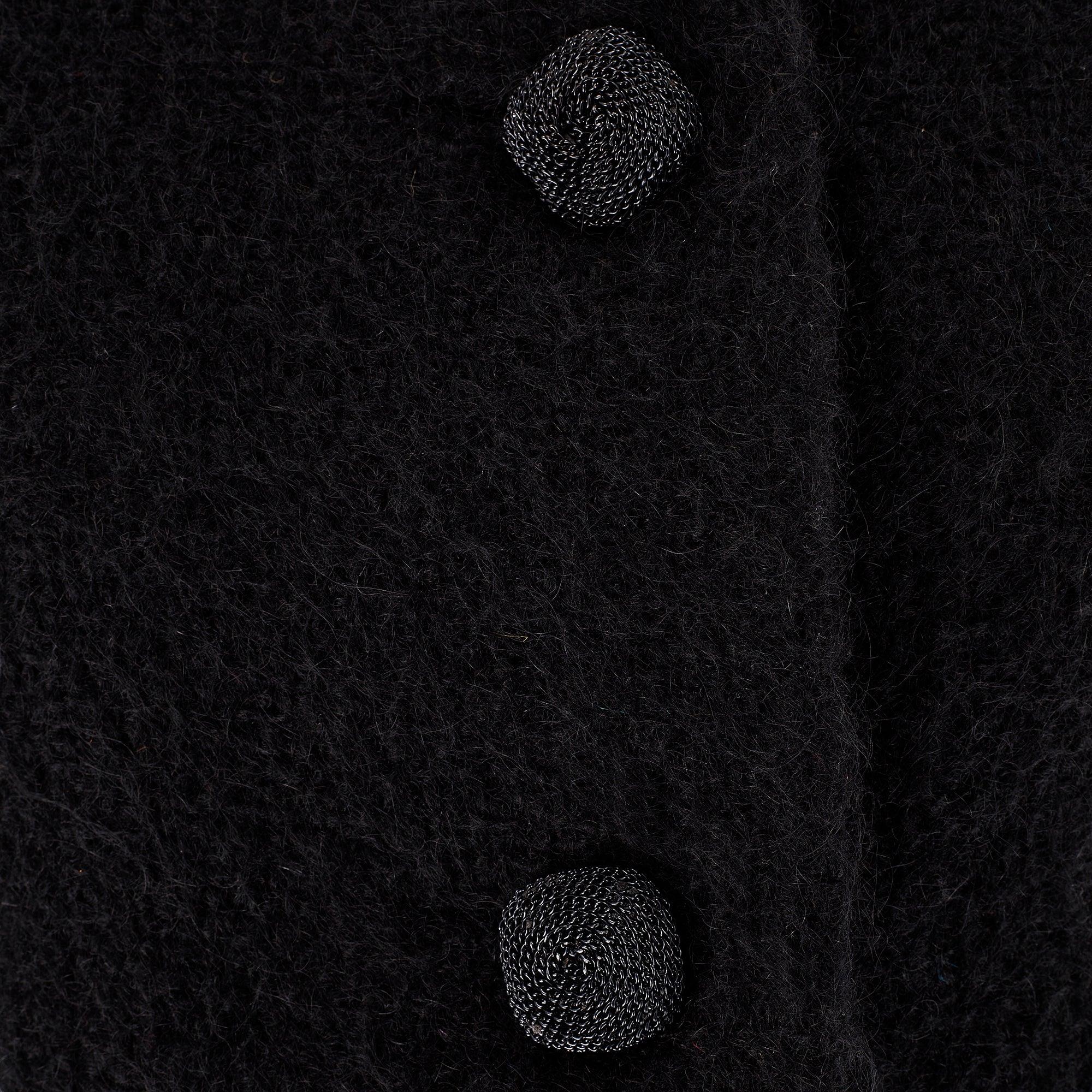 1962 Givenchy Haute Couture Black Angora Wool Skirt Suit For Sale 2