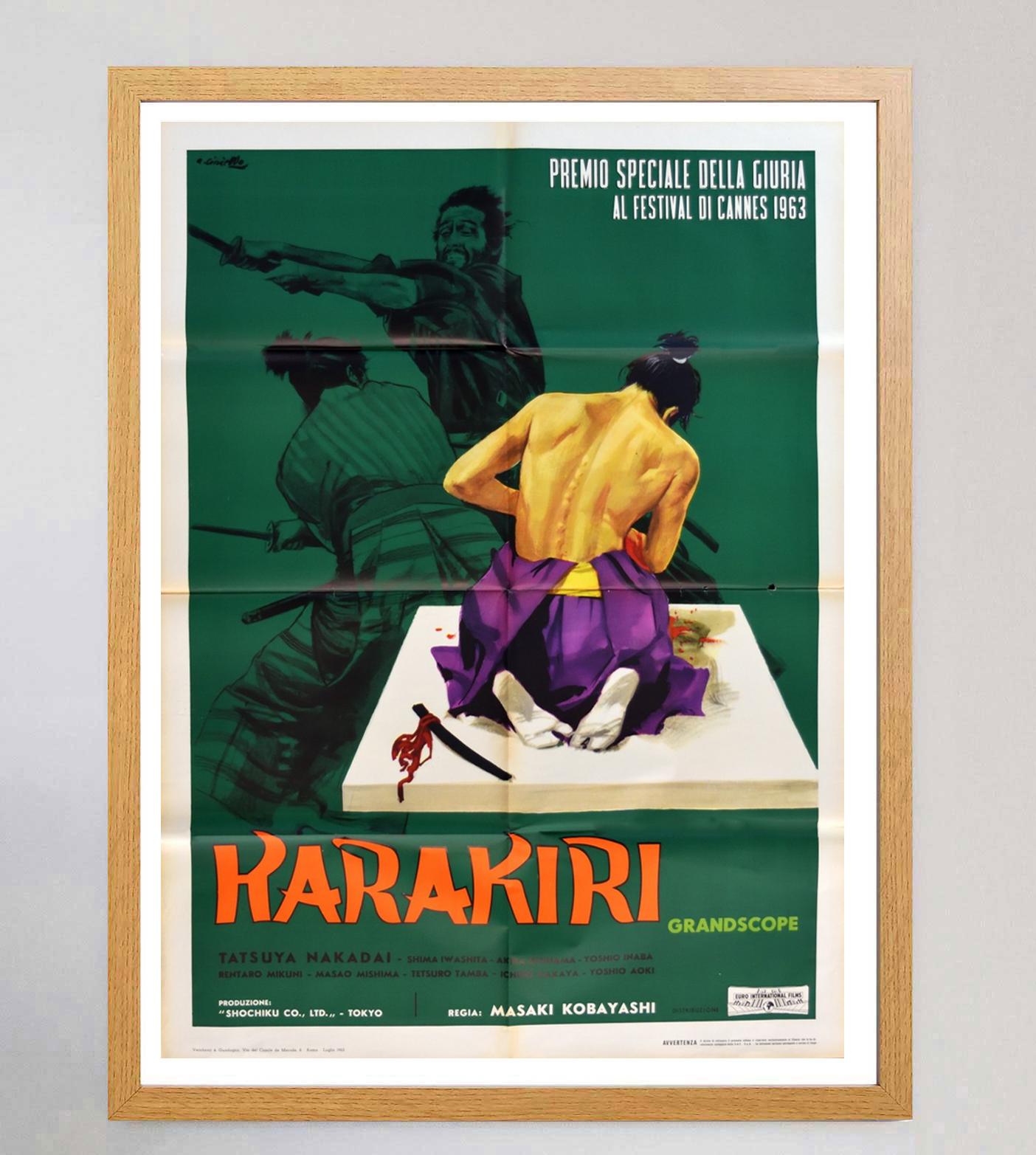Affiche vintage originale d'Harakiri (italien) de 1962 Bon état - En vente à Winchester, GB