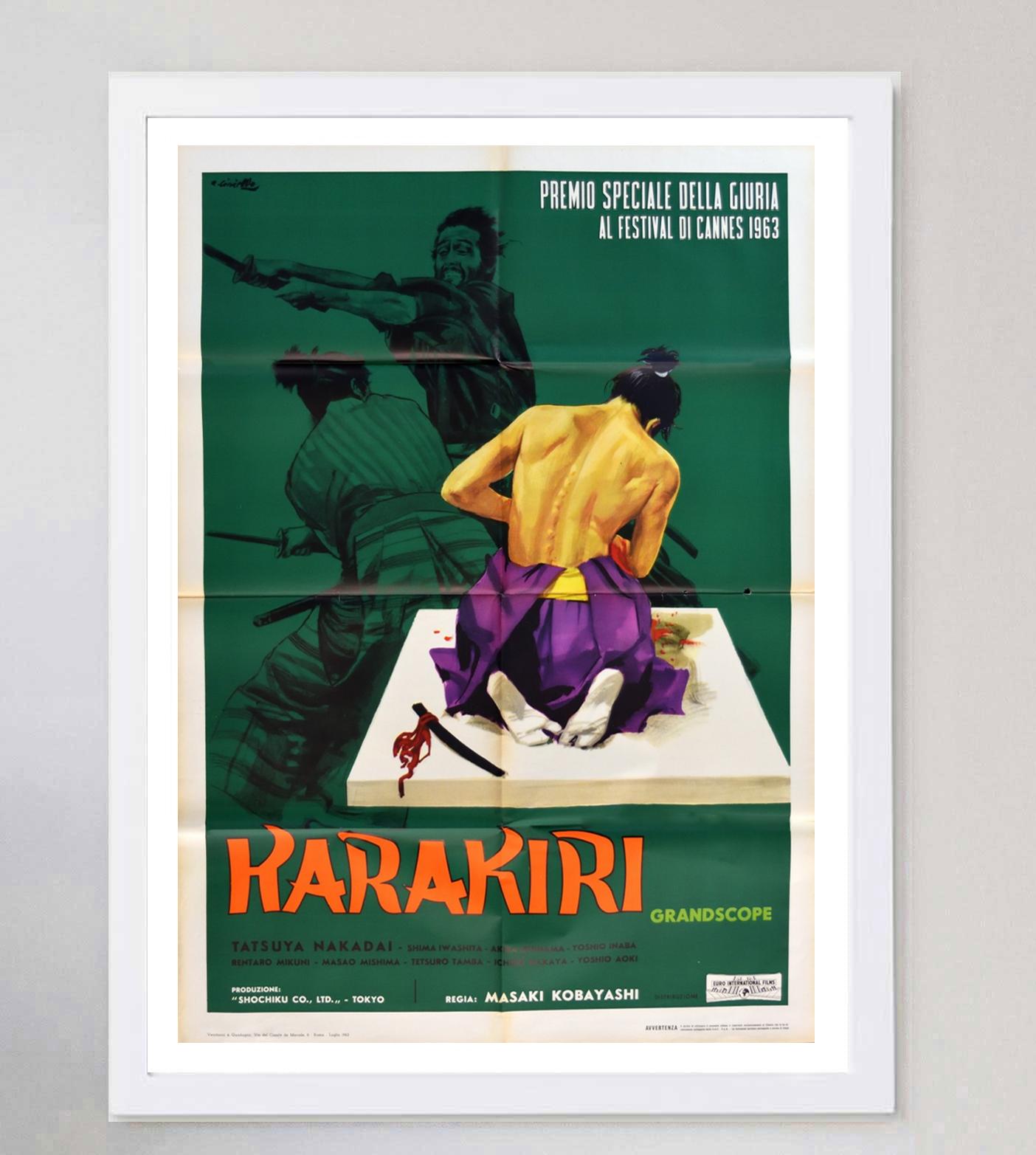 Milieu du XXe siècle Affiche vintage originale d'Harakiri (italien) de 1962 en vente