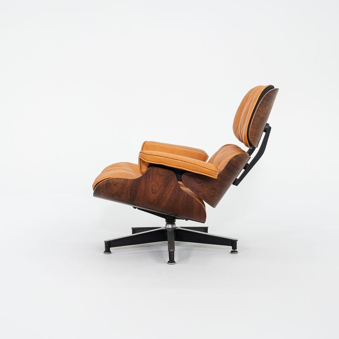 1962 Herman Miller Eames Lounge Chair and Ottoman in Brazilian Rosewood For Sale 1