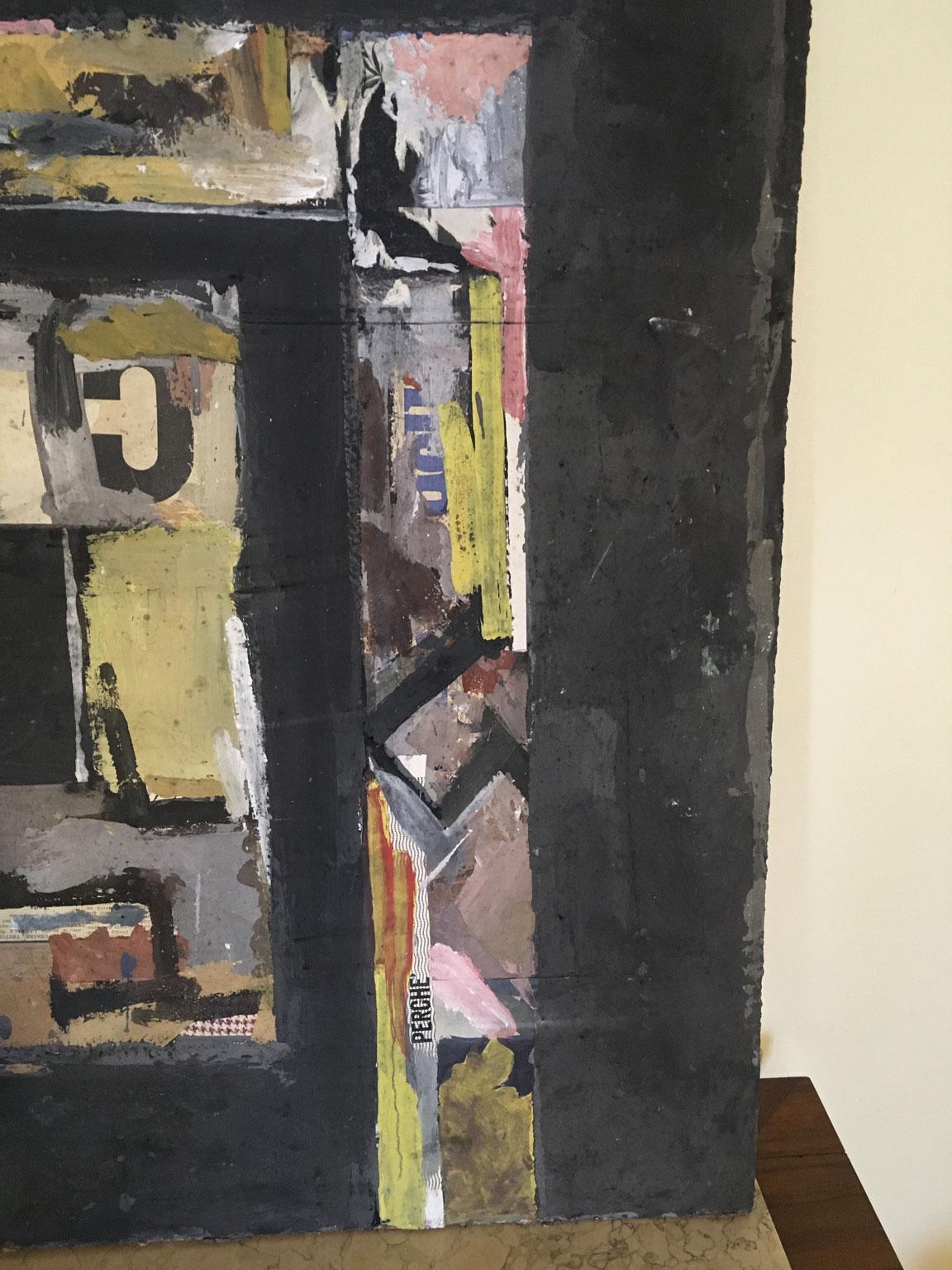 1962 Italy Abstract Painting and Paper Collage by Ermete Lancini  For Sale 4