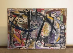 1962 Italien Abstrakte Pastellmalerei und Papiercollage von Ermete Lancini