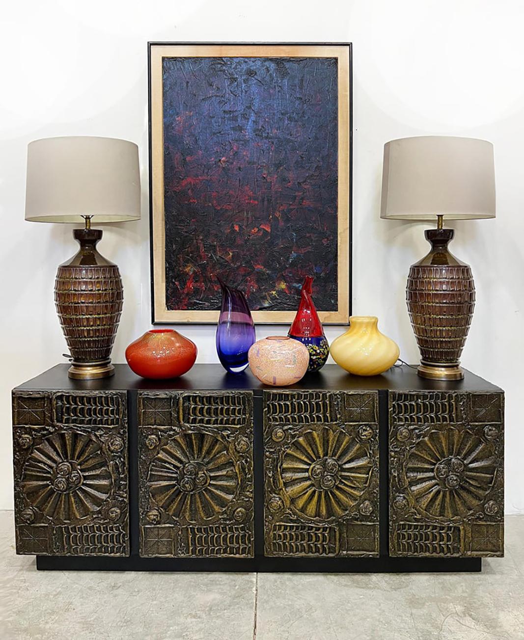 1962 Large Mid-century Abstract Oil Painting, Stanley Landsman 
