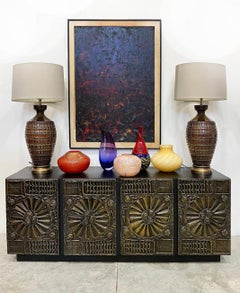 1962 Großes abstraktes Ölgemälde aus der Mitte des Jahrhunderts, Stanley Landsman  "Rabe"