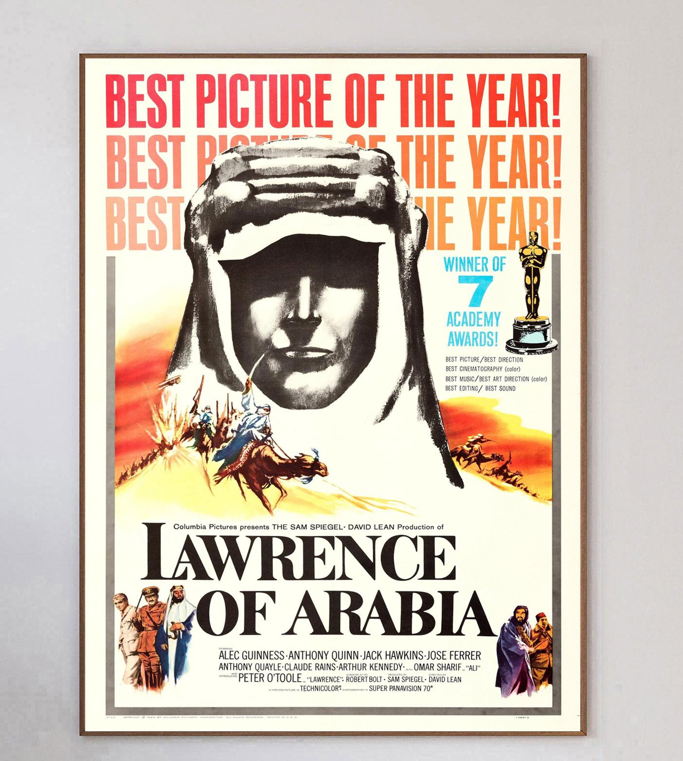 One of the greatest and most influential films of all time, Lawrence of Arabia was originally released in 1962. Based on the life of T.E. Lawrence, the film was directed by David Lean and starred Peter O'Toole and Alec Guinness, and went on to win 7