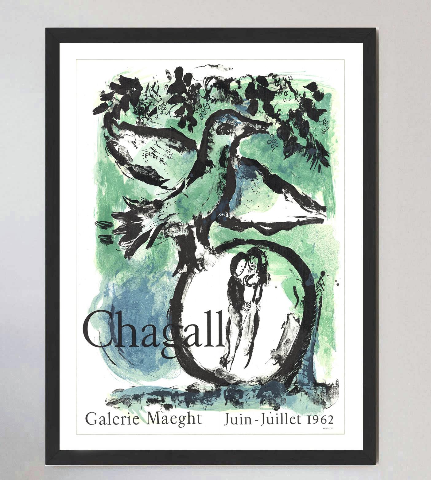 Bellissima litografia con le opere dell'artista ebreo francese e pioniere del modernismo Marc Chagall. Il disegno 