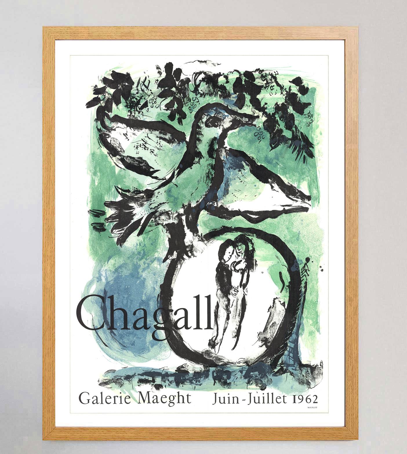 1962 Marc Chagall -  Oiseau Vert Poster originale d'epoca In condizioni buone in vendita a Winchester, GB