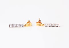 1962 Nordic Stud Earrings Diamonds solid 18K Gold Platinum / 3.7gr.