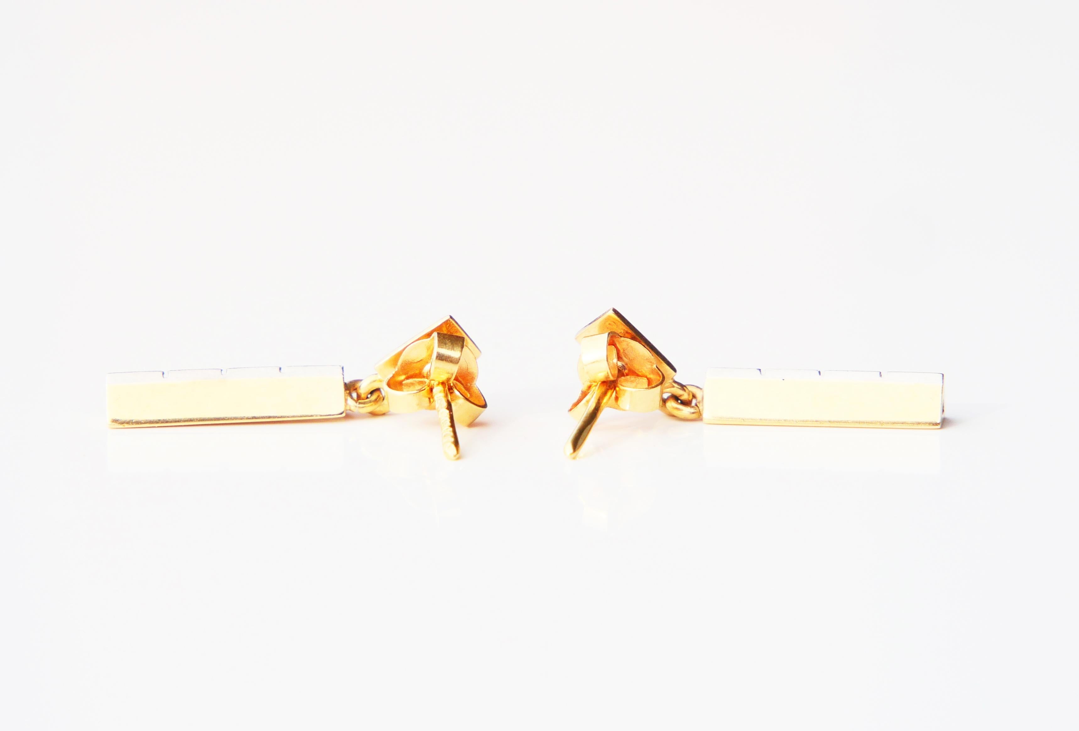 Retro 1962 Nordic Stud Earrings Diamonds solid 18K Gold Platinum / 3.7gr. For Sale