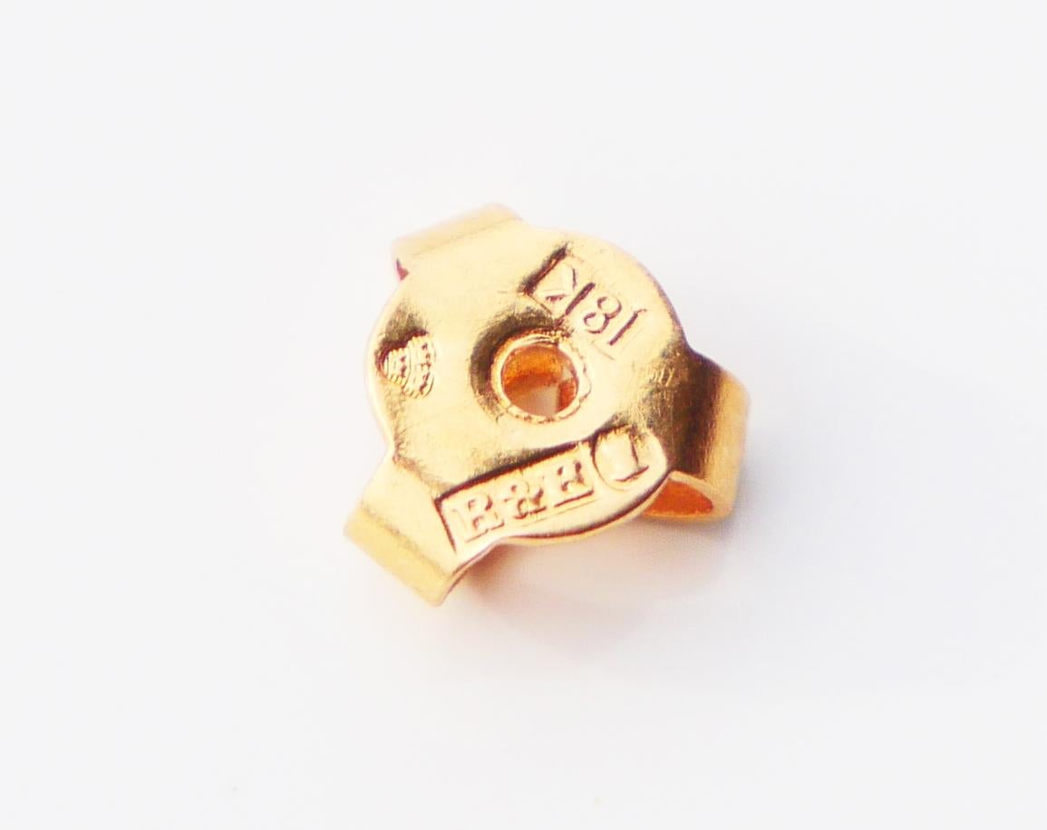 Women's 1962 Nordic Stud Earrings Diamonds solid 18K Gold Platinum / 3.7gr. For Sale